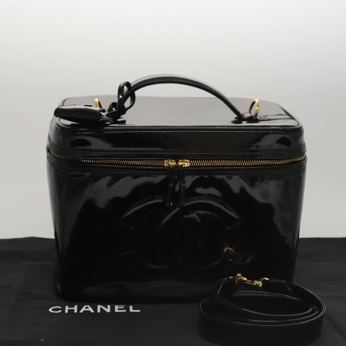 Chanel Vanity Black Patent Leather Clutch Bag (Pre-Owned) Size ONE SIZE - 16 Thumbnail