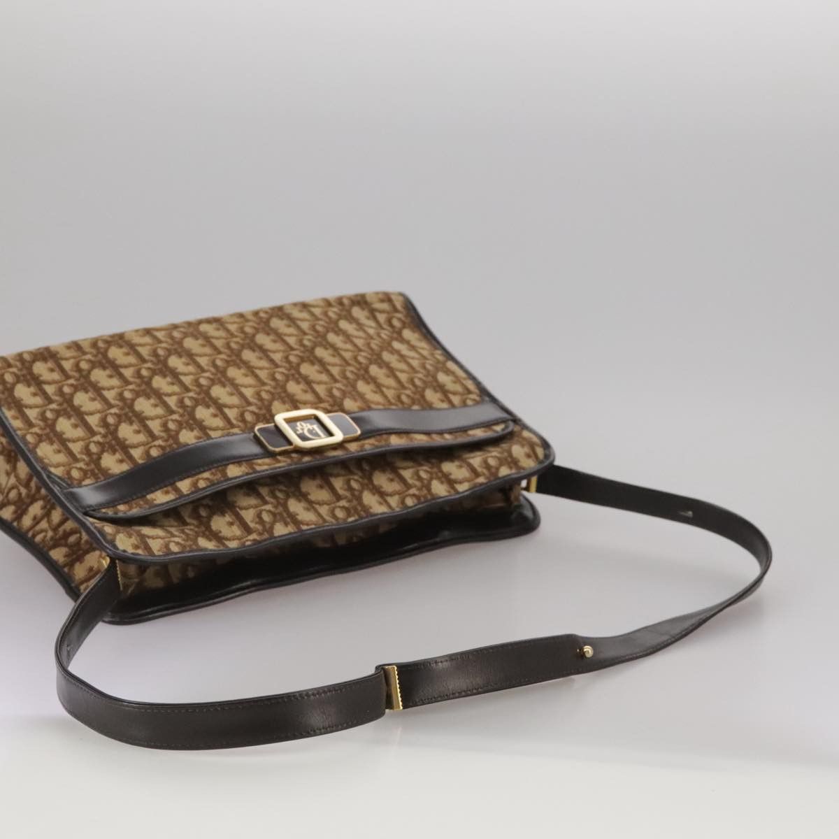 Dior Trotter Canvas Shoulder Bag Gold Canvas Shoulder Bag Size ONE SIZE - 5 Thumbnail