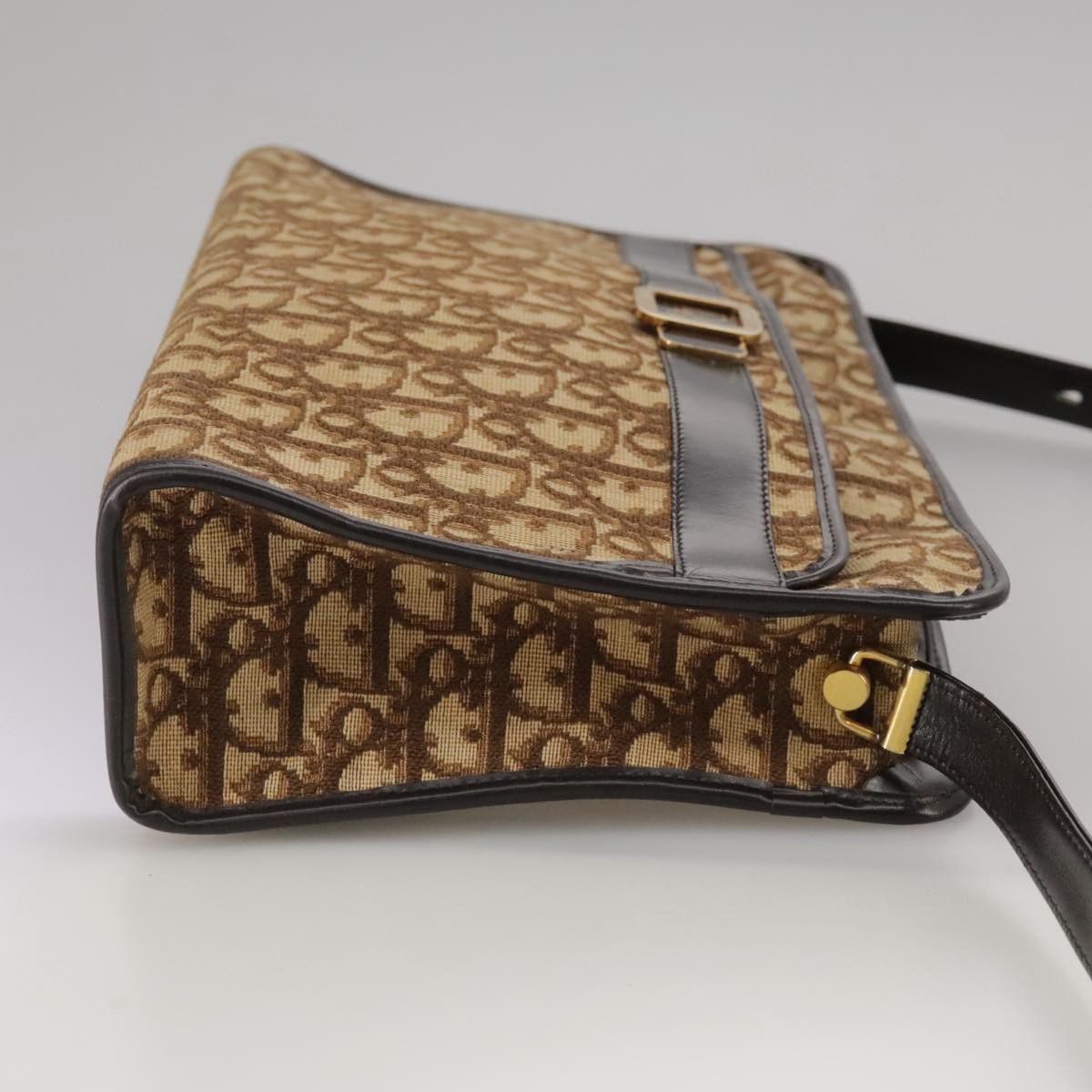 Dior Trotter Canvas Shoulder Bag Gold Canvas Shoulder Bag Size ONE SIZE - 4 Thumbnail