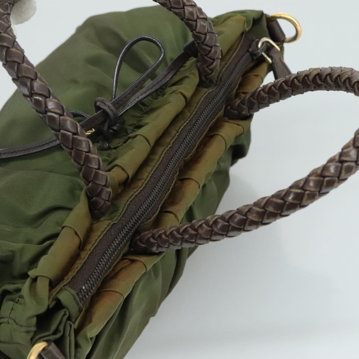 Prada Tessuto Khaki Synthetic Handbag (Pre-Owned) Size ONE SIZE - 18 Thumbnail