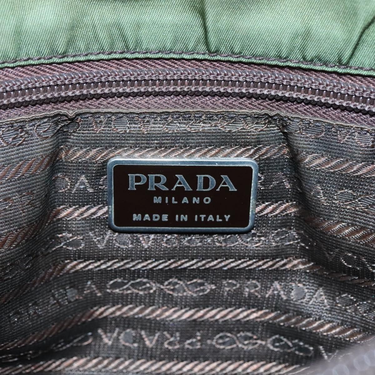 Prada Tessuto Khaki Synthetic Handbag (Pre-Owned) Size ONE SIZE - 14 Thumbnail