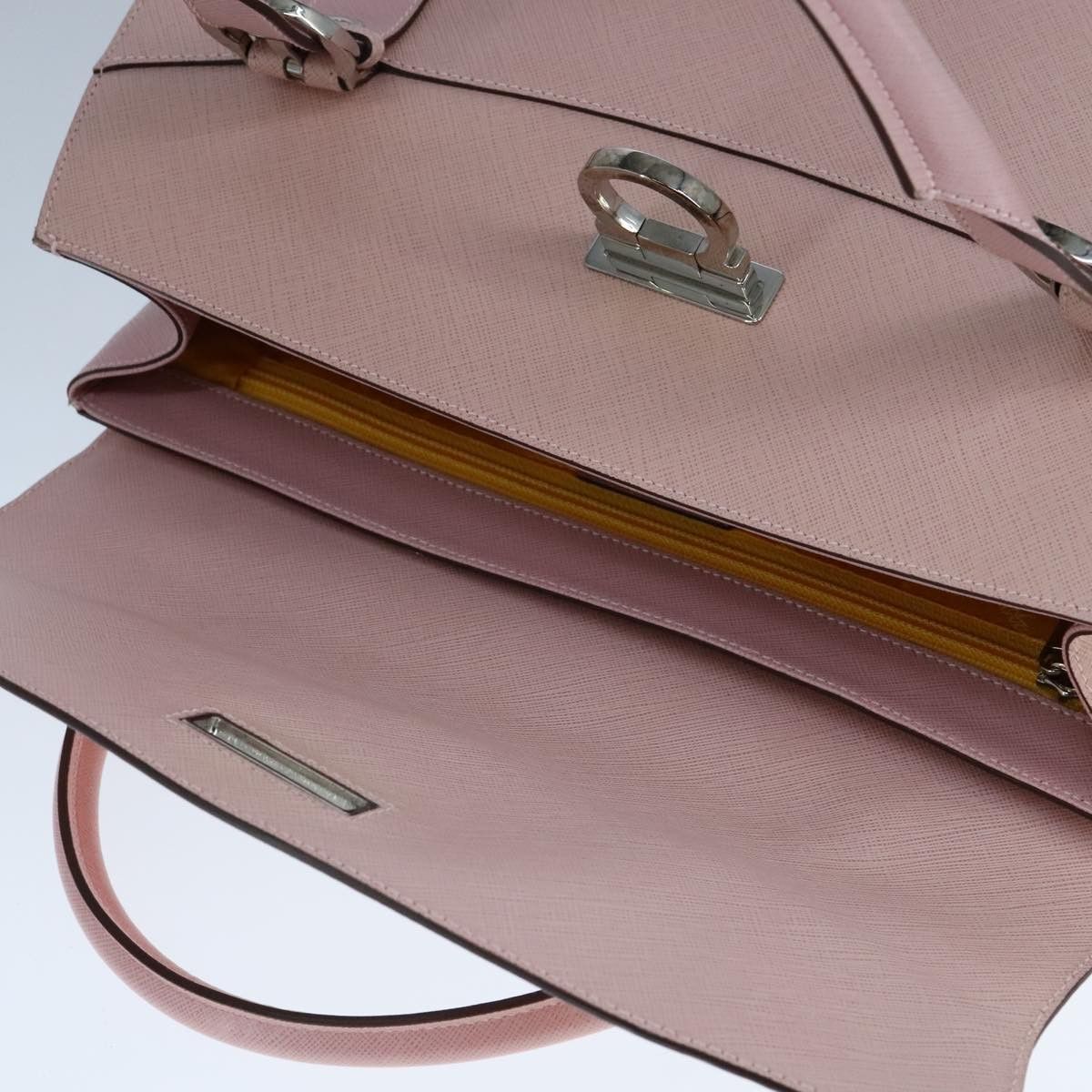 Salvatore Ferragamo Gancini Pink Leather Handbag (Pre-Owned) Size ONE SIZE - 18 Thumbnail