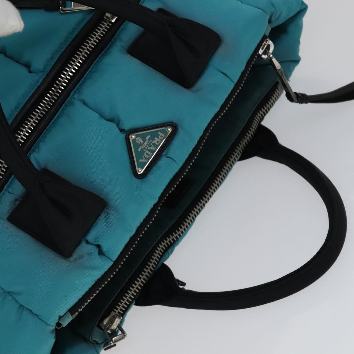 Prada Turquoise Synthetic Handbag (Pre-Owned) Size ONE SIZE - 17 Thumbnail