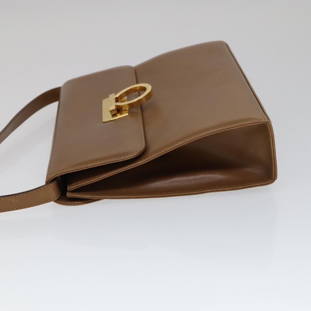 Salvatore Ferragamo Gancini Brown Leather Shoulder Bag (Pre-Owned) Size ONE SIZE - 4 Thumbnail