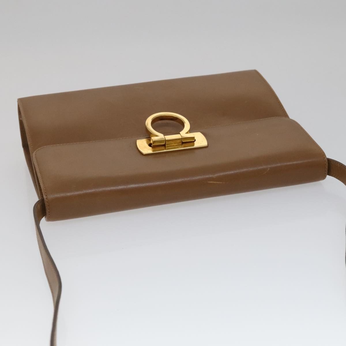 Salvatore Ferragamo Gancini Brown Leather Shoulder Bag (Pre-Owned) Size ONE SIZE - 15 Thumbnail