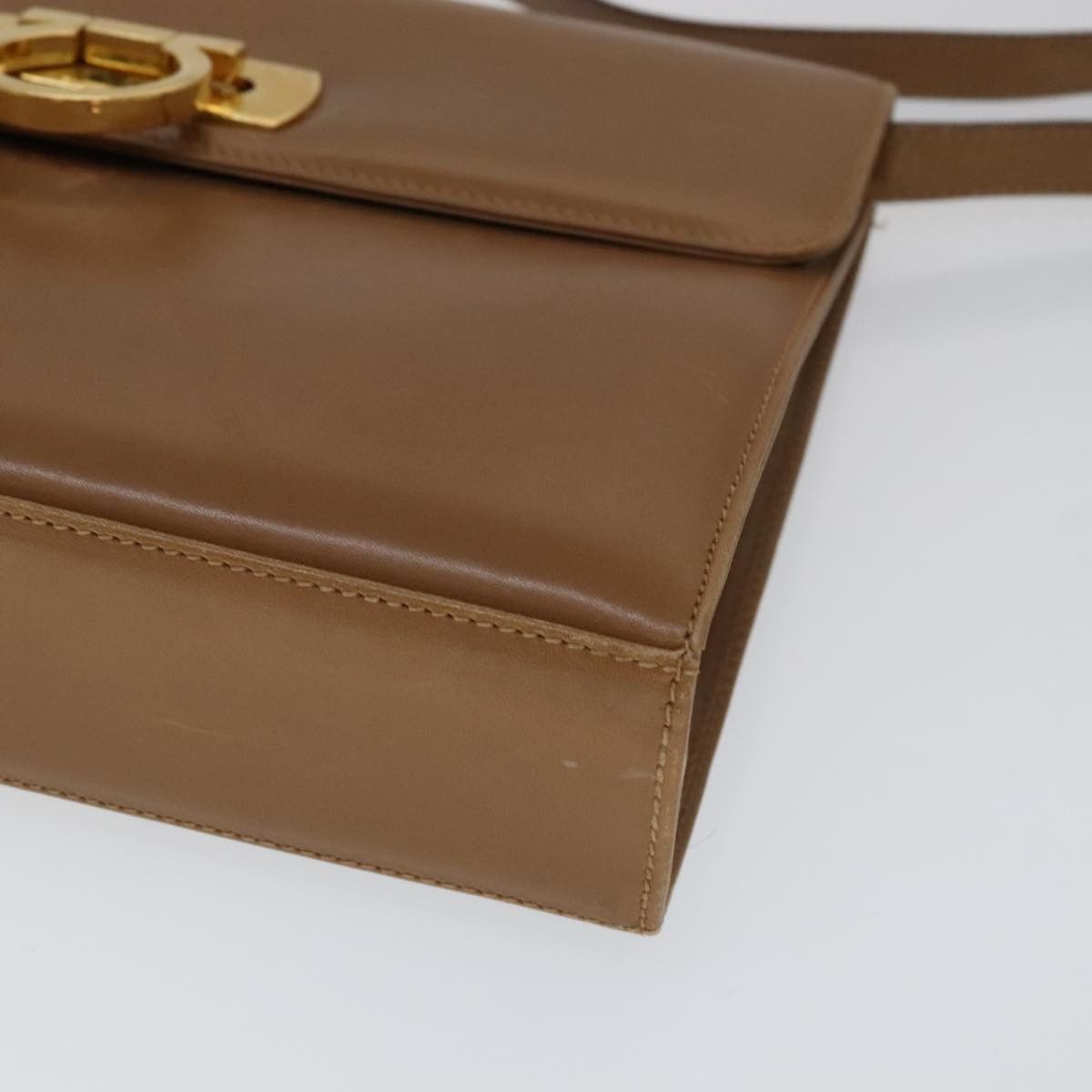 Salvatore Ferragamo Gancini Brown Leather Shoulder Bag (Pre-Owned) Size ONE SIZE - 8 Thumbnail