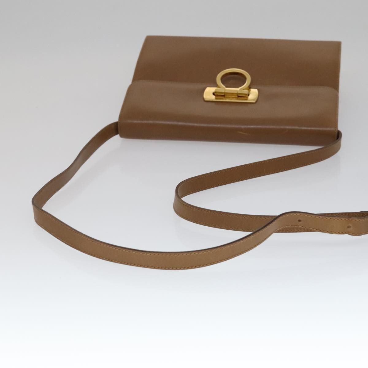 Salvatore Ferragamo Gancini Brown Leather Shoulder Bag (Pre-Owned) Size ONE SIZE - 5 Thumbnail
