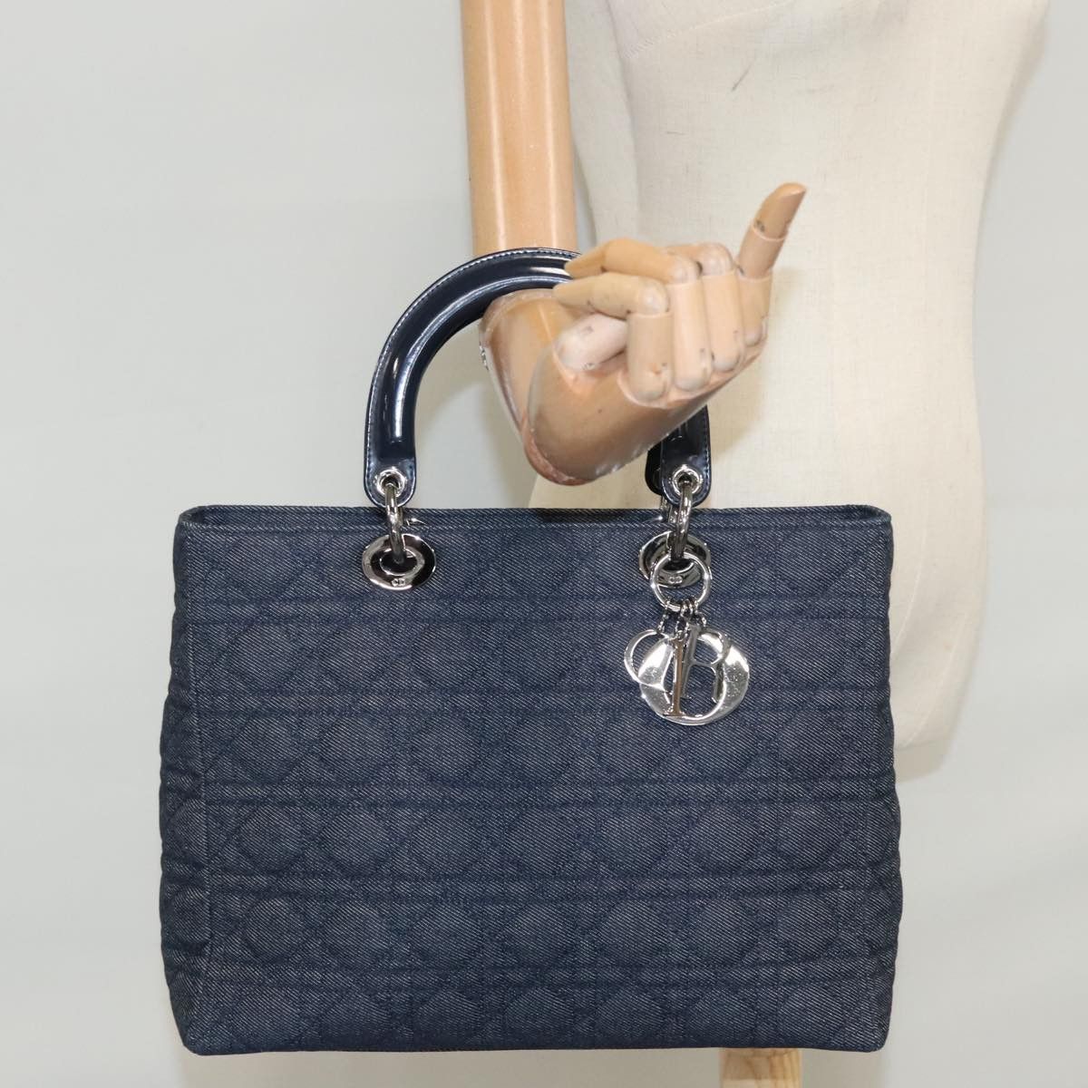 Dior Lady Navy Denim - Jeans Handbag (Pre-Owned) Size ONE SIZE - 18 Thumbnail
