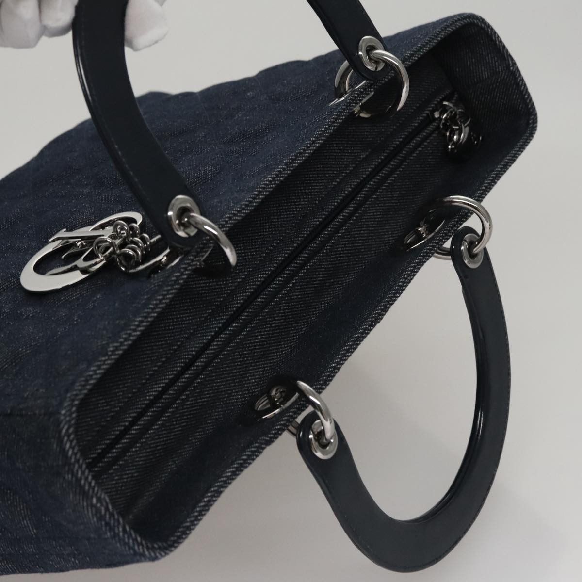 Dior Lady Navy Denim - Jeans Handbag (Pre-Owned) Size ONE SIZE - 20 Thumbnail