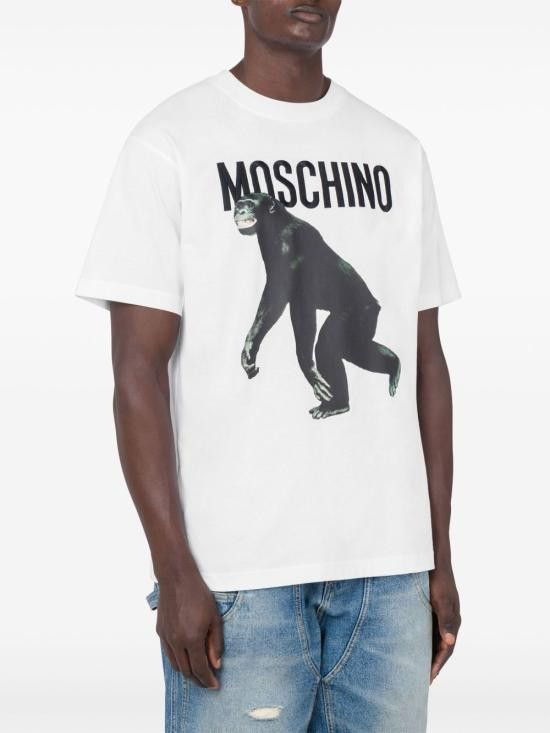 Moschino MOSCHINO Men T-Shirts 251ZZA0713 02411001 White Size US M / EU 48-50 / 2 - 2 Thumbnail