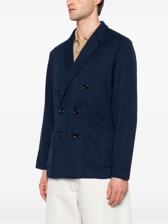 Lardini LARDINI Men Jacket ESLJM57 ES64005850 Blue Size US L / EU 52-54 / 3 - 3 Thumbnail