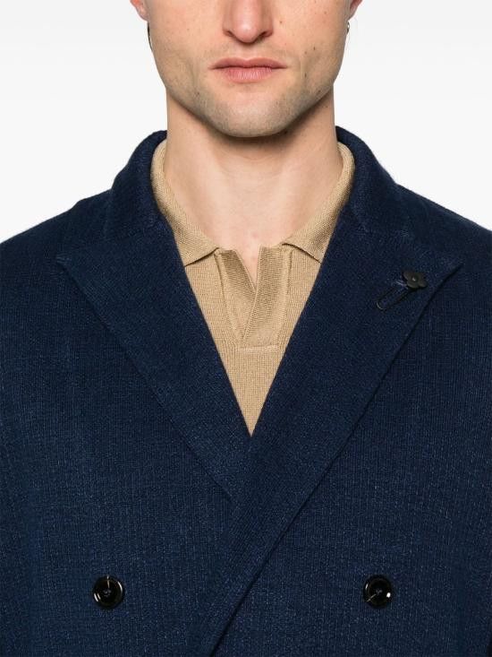 Lardini LARDINI Men Jacket ESLJM57 ES64005850 Blue Size US M / EU 48-50 / 2 - 4 Thumbnail