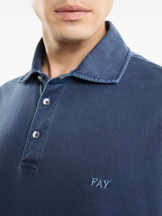 Fay FAY Men T-Shirts NPMB250143 TUY1U811 Blue Size US M / EU 48-50 / 2 - 5 Thumbnail