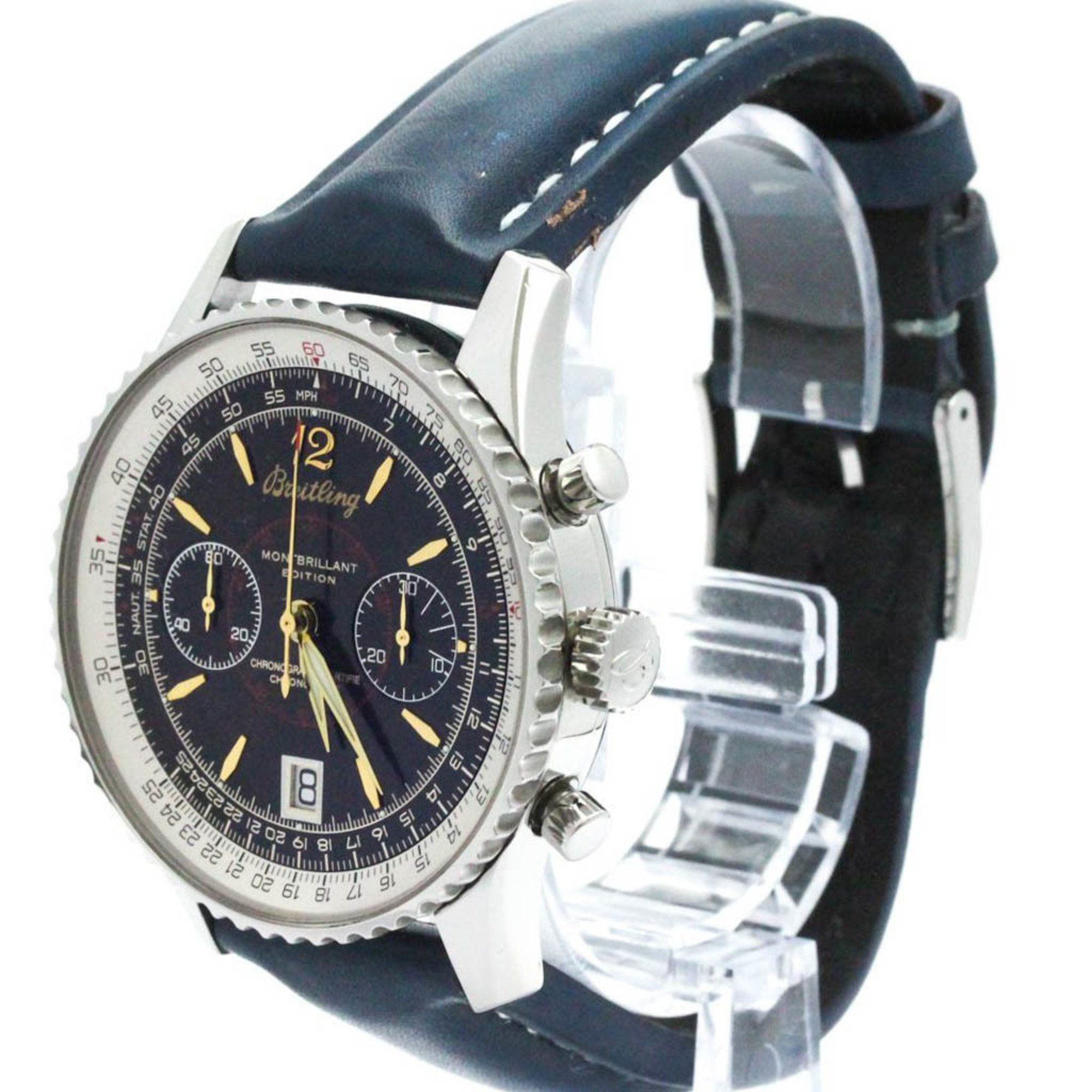 Breitling Polished BREITLING Navitimer Montbrillant Edition Steel Watch A48330 BF580462 Size ONE SIZE - 2 Thumbnail
