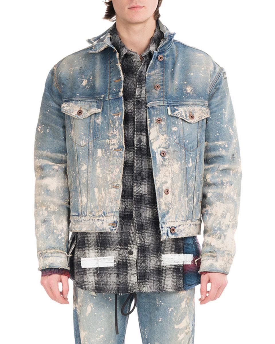 Off white paint splatter denim jacket clearance