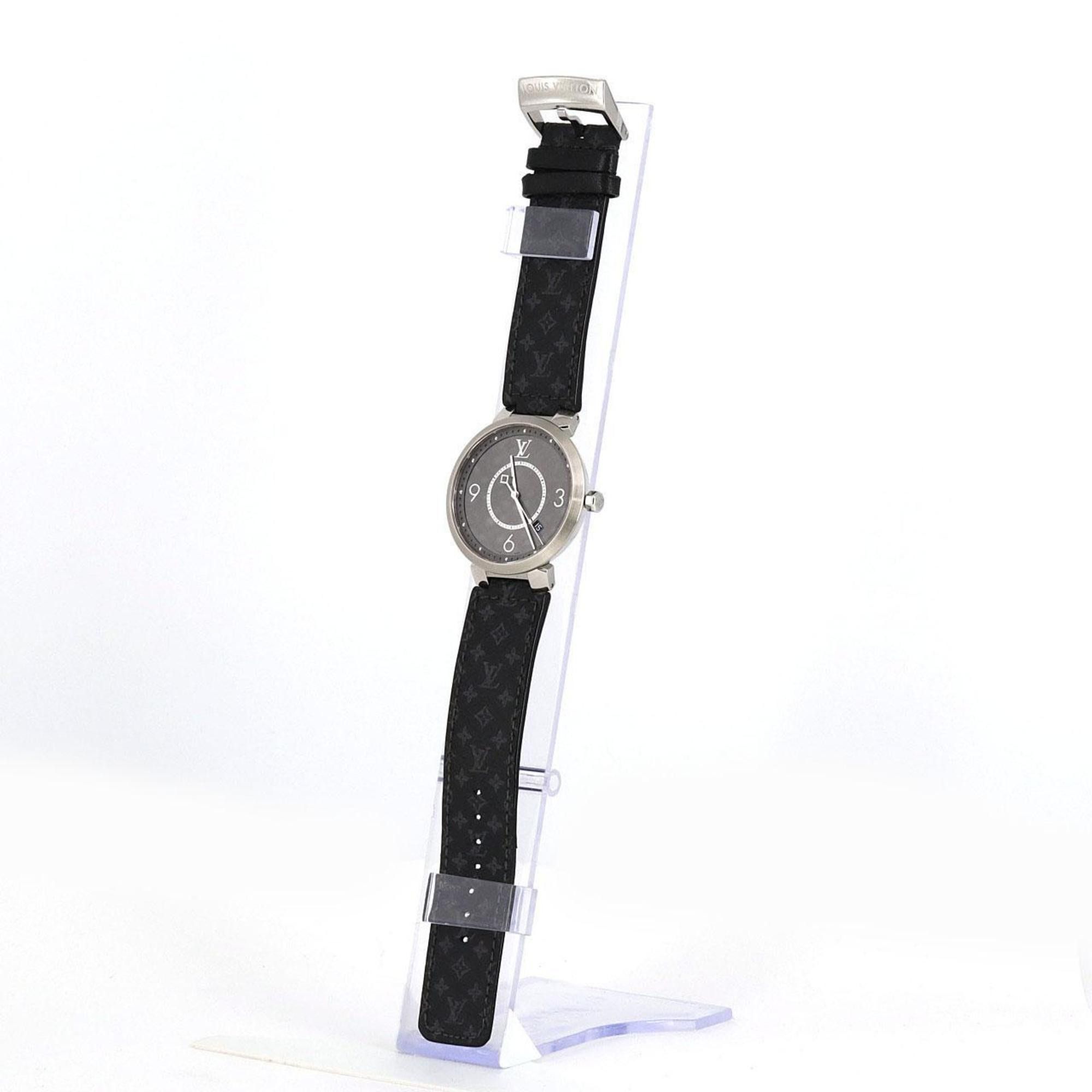 Louis Vuitton Louis Vuitton Tambour Slim Monogram Q1DM0 SS Wristwatch Quartz Size ONE SIZE - 2 Thumbnail