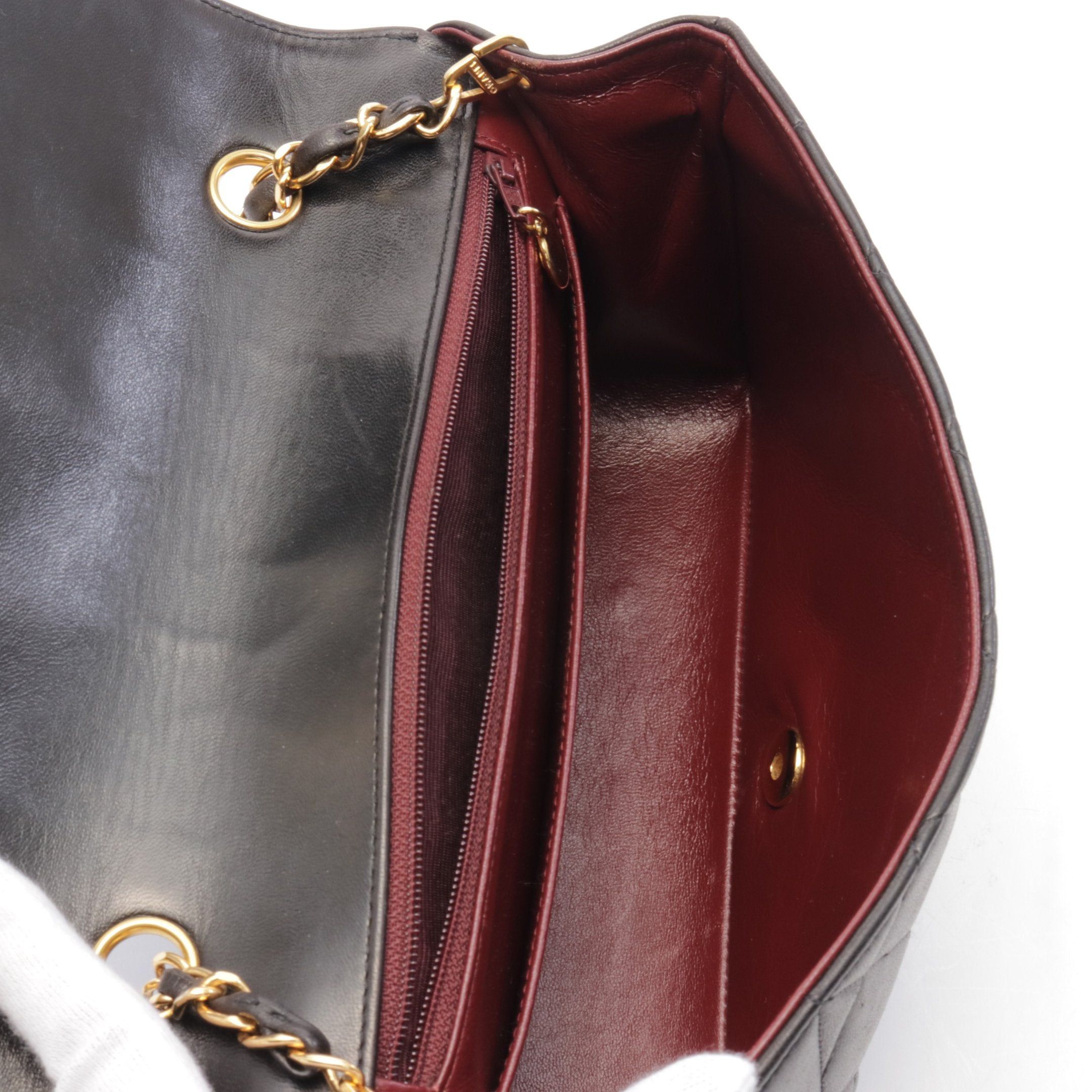 Chanel Chanel Matelasse Diana Flap Chain Shoulder Bag Lambskin Black Gold Hardware Size ONE SIZE - 3 Thumbnail