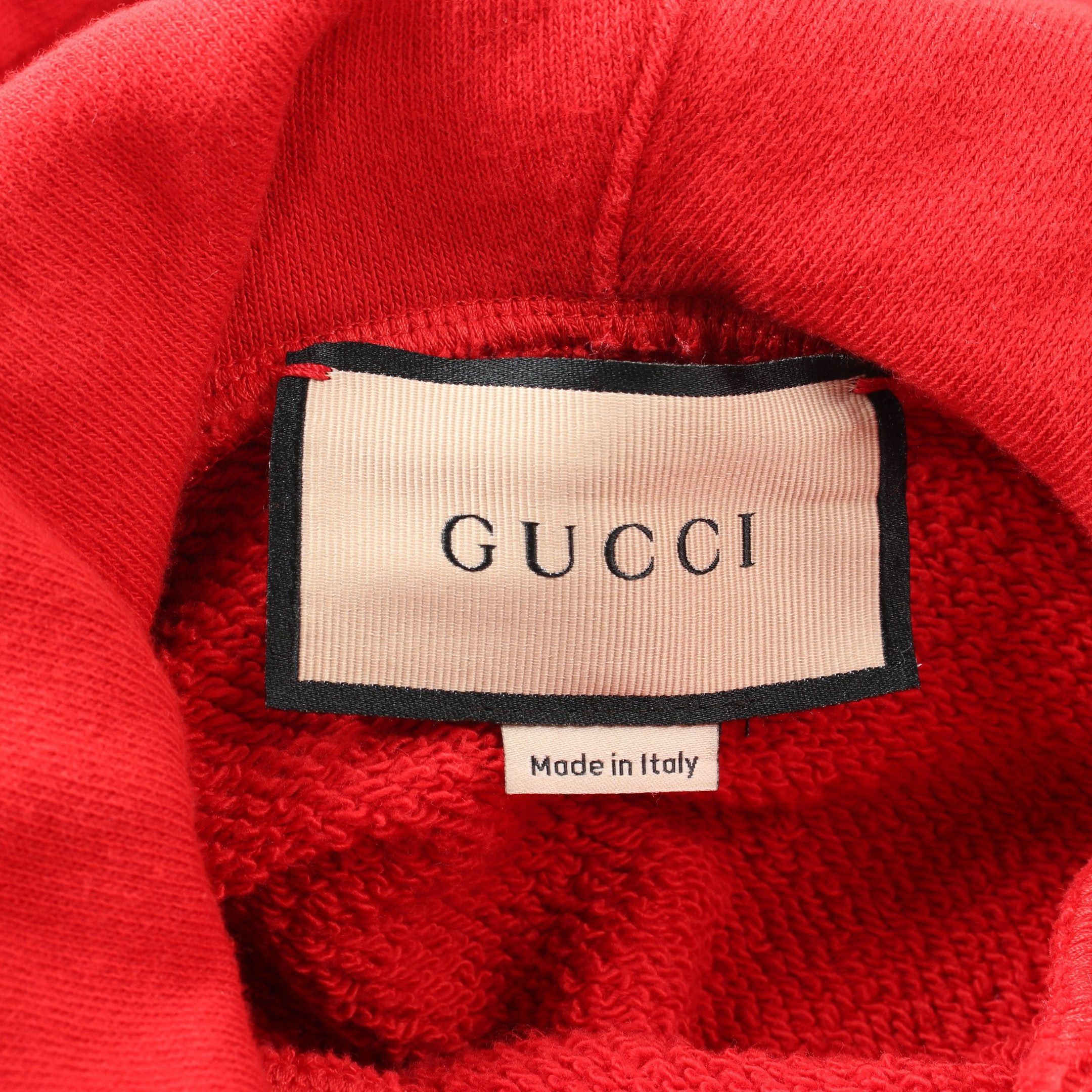 Gucci Gucci Teddy Bear Pullover Hoodie Cotton Red Multicolor Size ONE SIZE - 3 Thumbnail