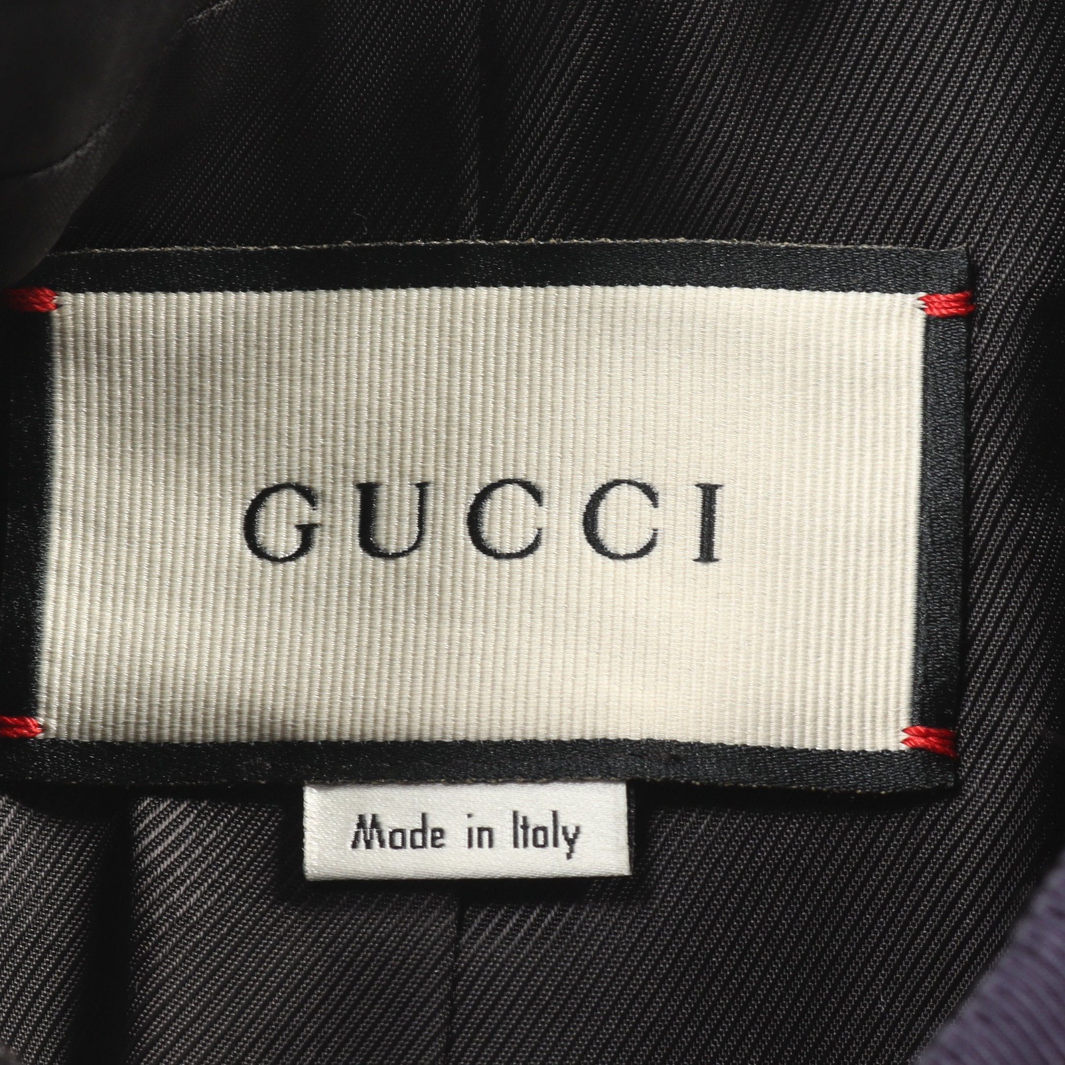 Gucci Interlocking G Coat Wool Black Red Navy