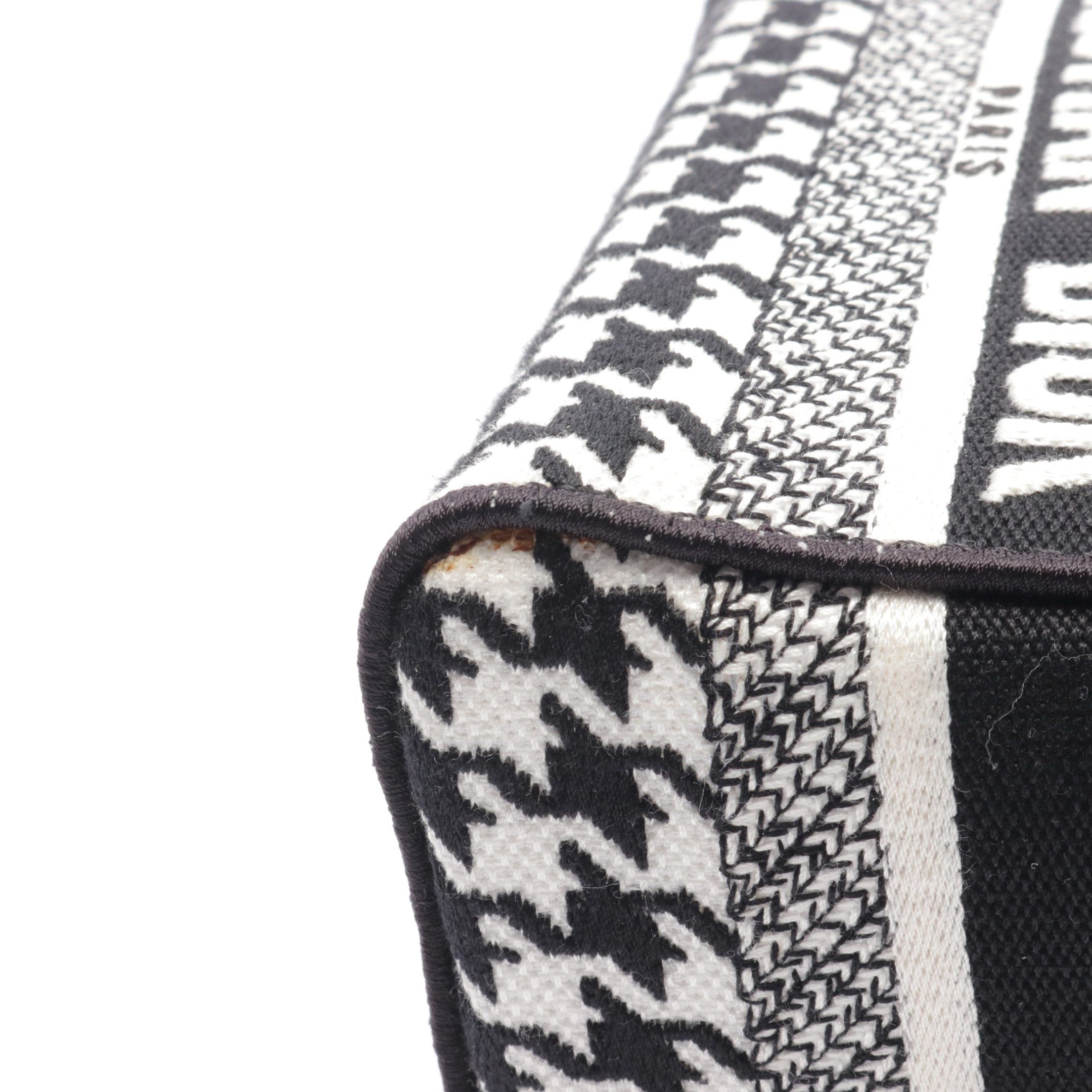 Dior Dior Lady Mini Handbag Houndstooth Canvas Black White Size ONE SIZE - 6 Thumbnail