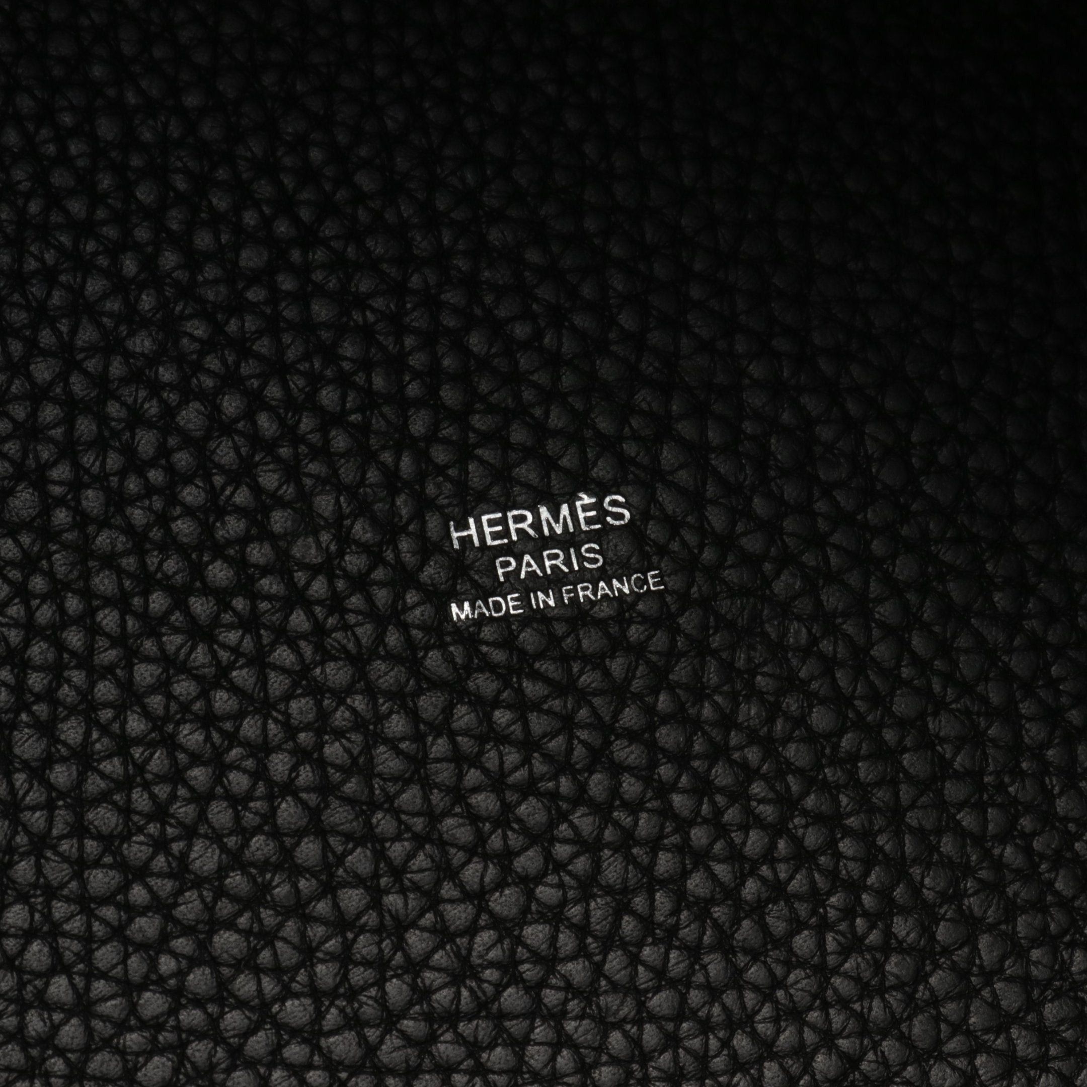 Hermes Hermes Picotane Lock Mm Handbag Clemence Leather Black Silver Hardware Y Stamp Size ONE SIZE - 4 Thumbnail