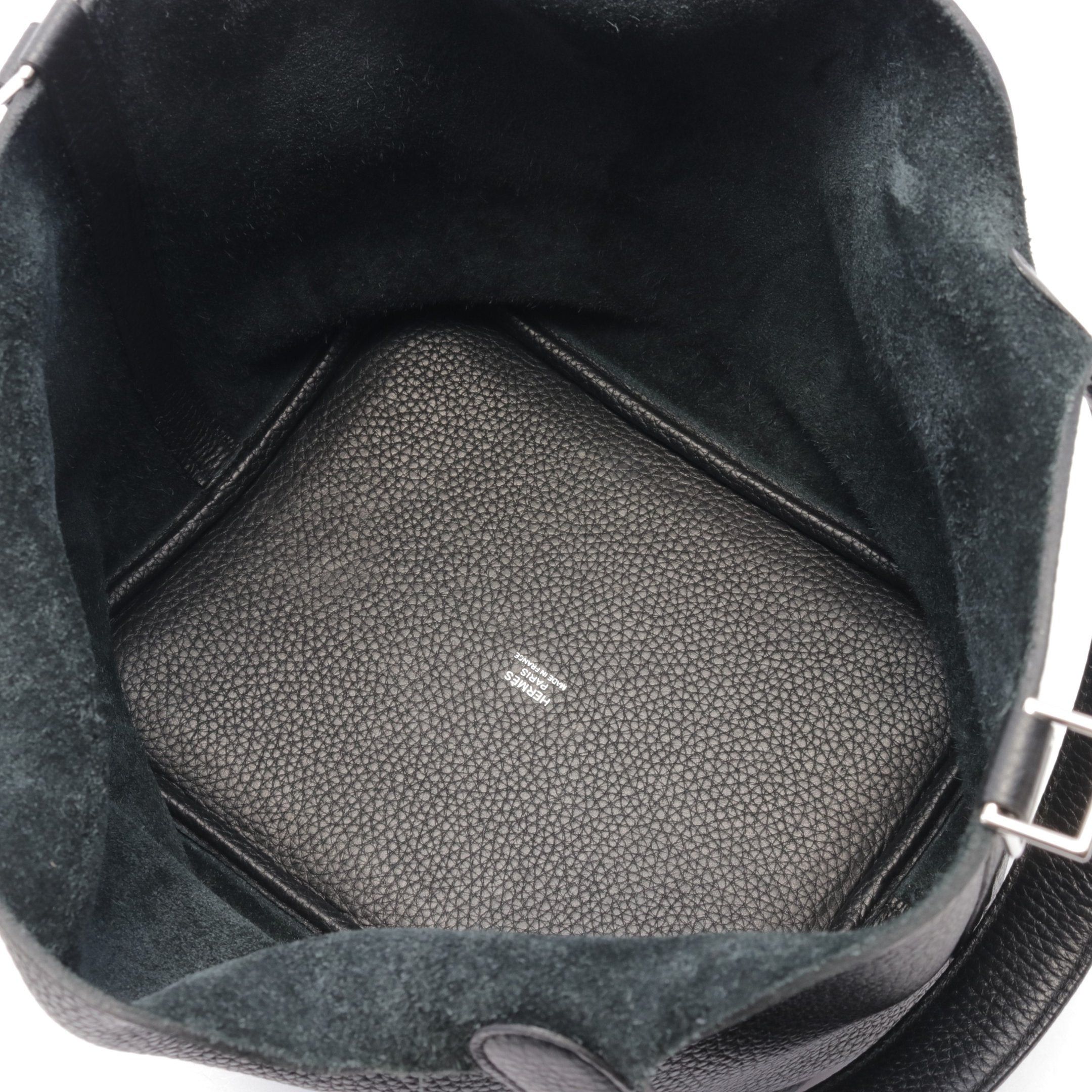 Hermes Hermes Picotane Lock Mm Handbag Clemence Leather Black Silver Hardware Y Stamp Size ONE SIZE - 3 Thumbnail