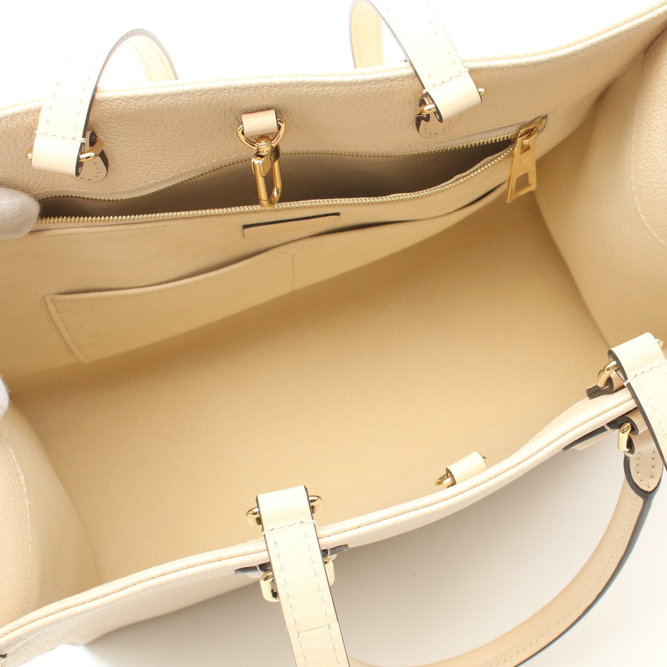 Louis Vuitton Louis Vuitton On-The-Go Mm Monogram Empreinte Claim Handbag Tote Bag Leather Ivory Size ONE SIZE - 3 Thumbnail