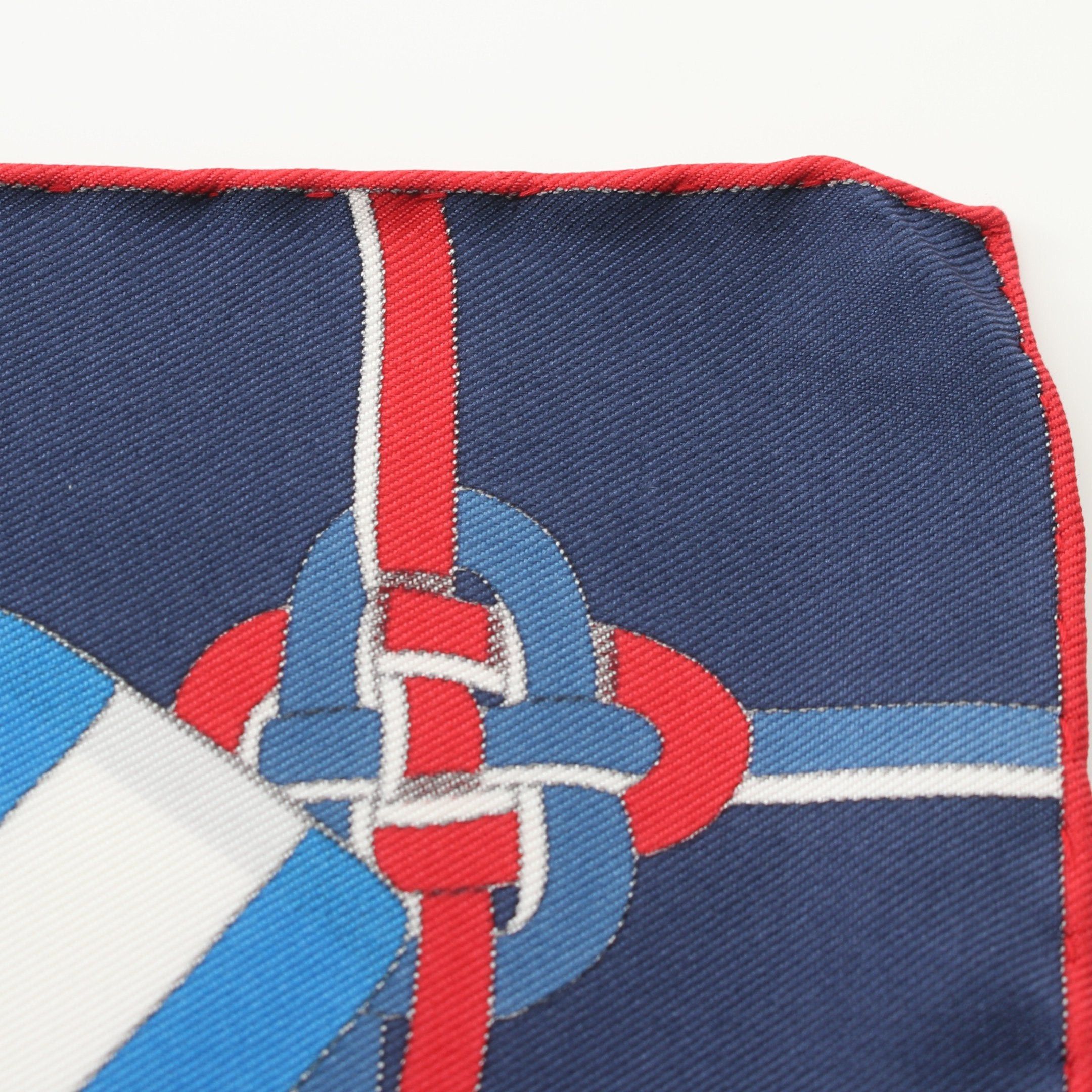 Hermes Hermes Carres 90 Flots Fleurs Et Frontaux Scarf Silk Blue Multicolor Size ONE SIZE - 5 Thumbnail