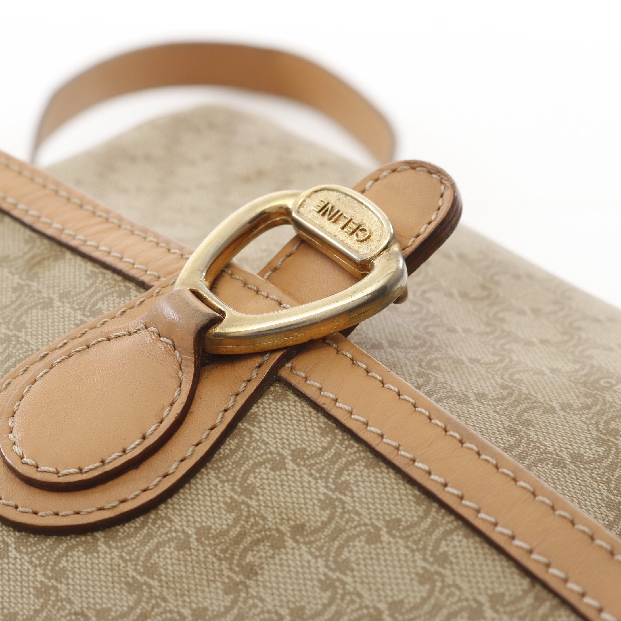 Celine Celine Macadam Shoulder Bag Leather Beige Size ONE SIZE - 9 Thumbnail