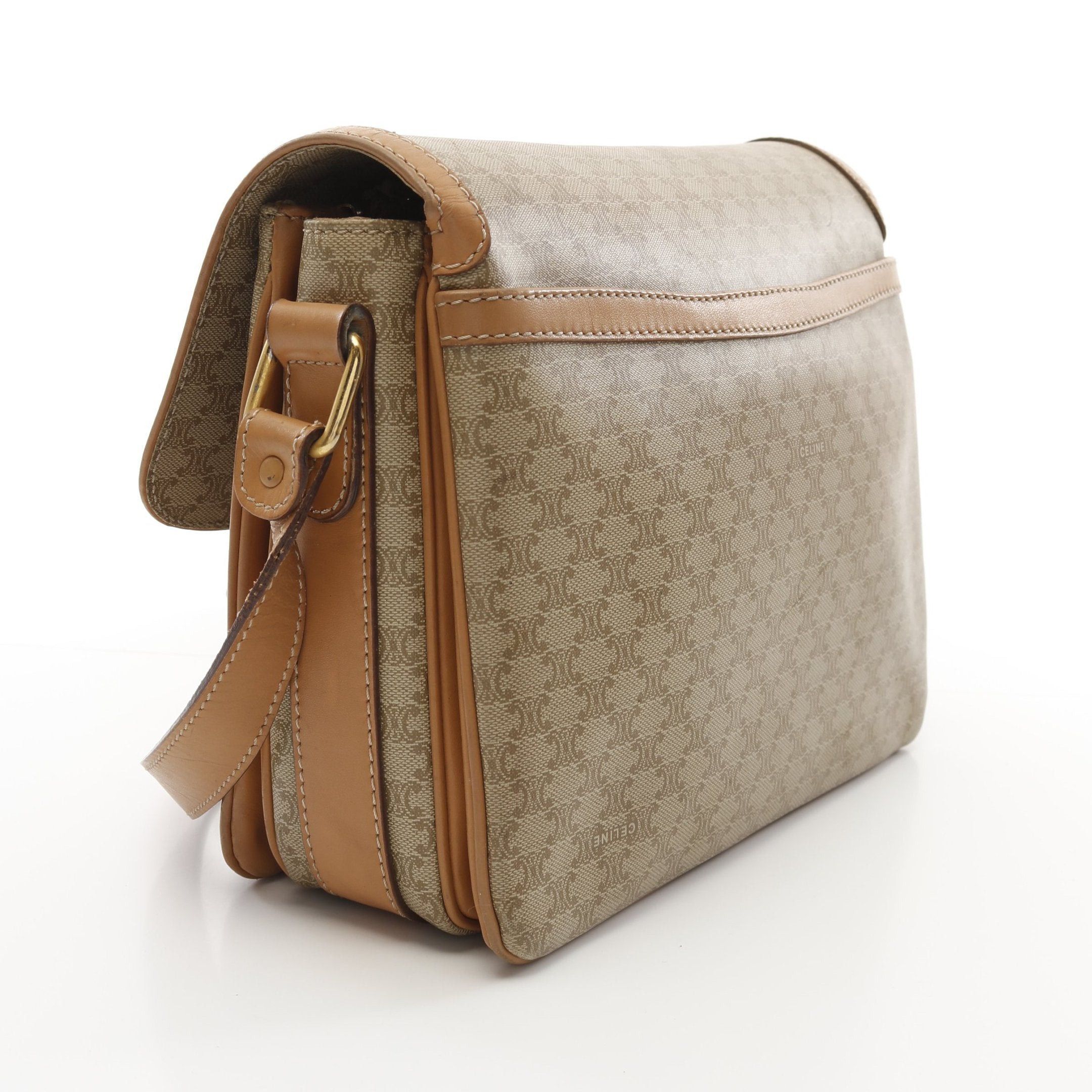 Celine Celine Macadam Shoulder Bag Leather Beige Size ONE SIZE - 2 Thumbnail