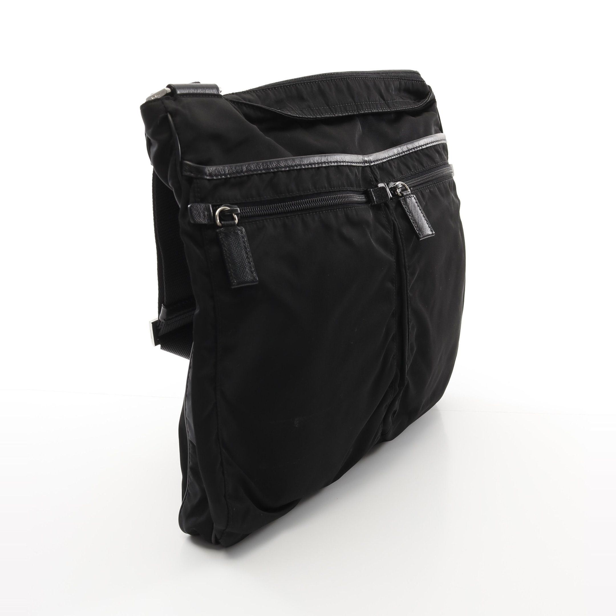 Prada Prada Shoulder Bag Nylon Saffiano Leather Black Prada Logo Plate Size ONE SIZE - 2 Thumbnail