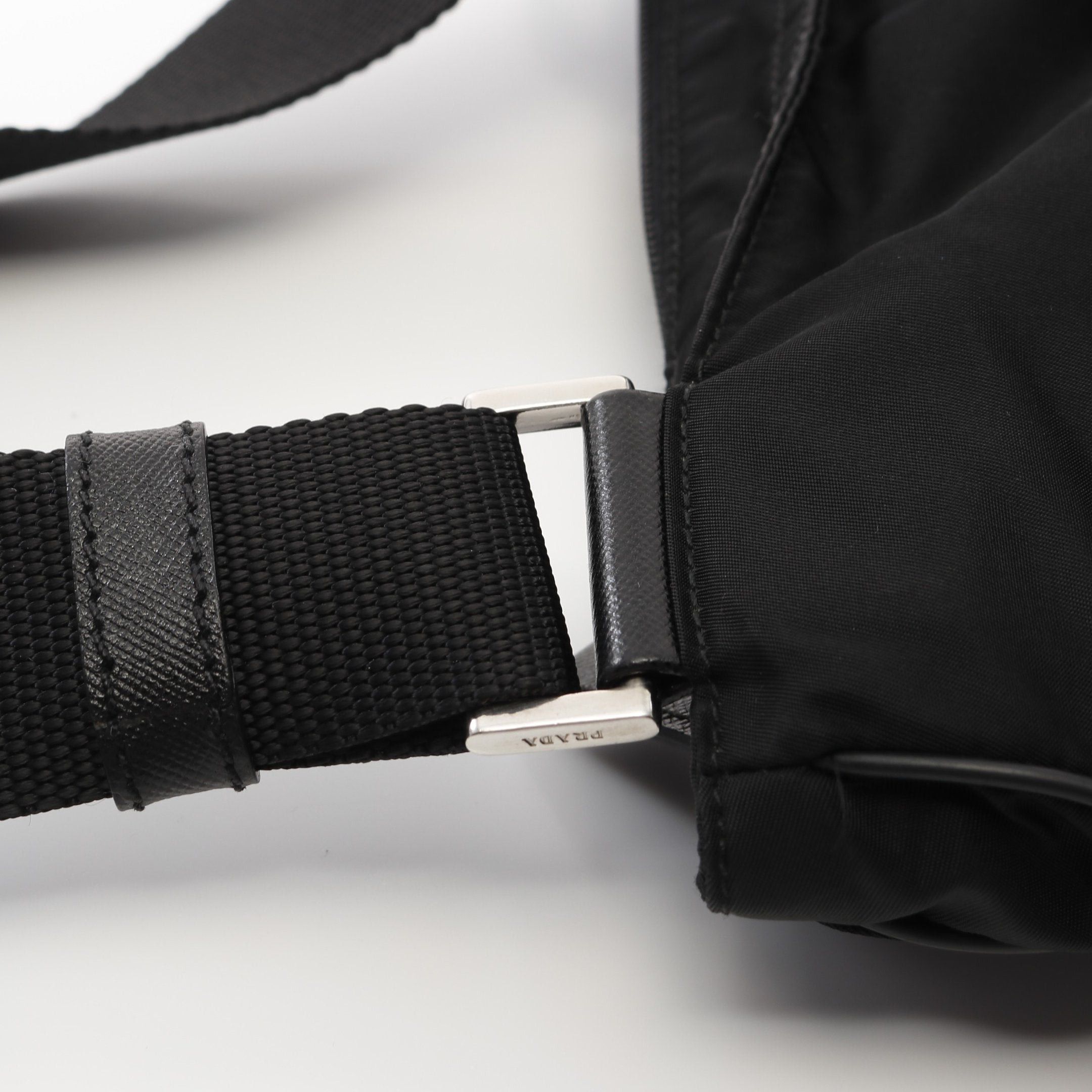 Prada Prada Shoulder Bag Nylon Saffiano Leather Black Prada Logo Plate Size ONE SIZE - 7 Thumbnail