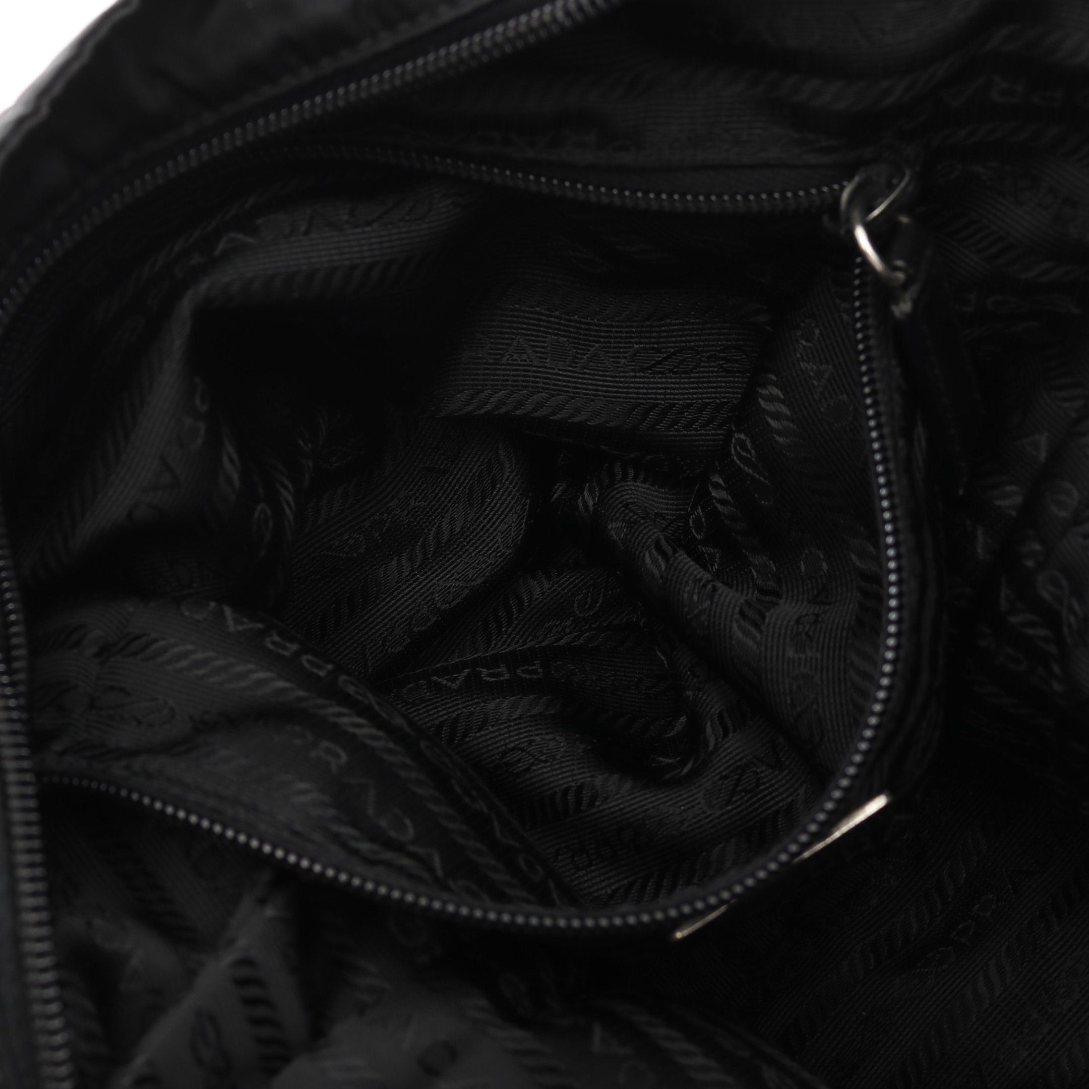 Prada Prada Shoulder Bag Nylon Saffiano Leather Black Prada Logo Plate Size ONE SIZE - 10 Thumbnail