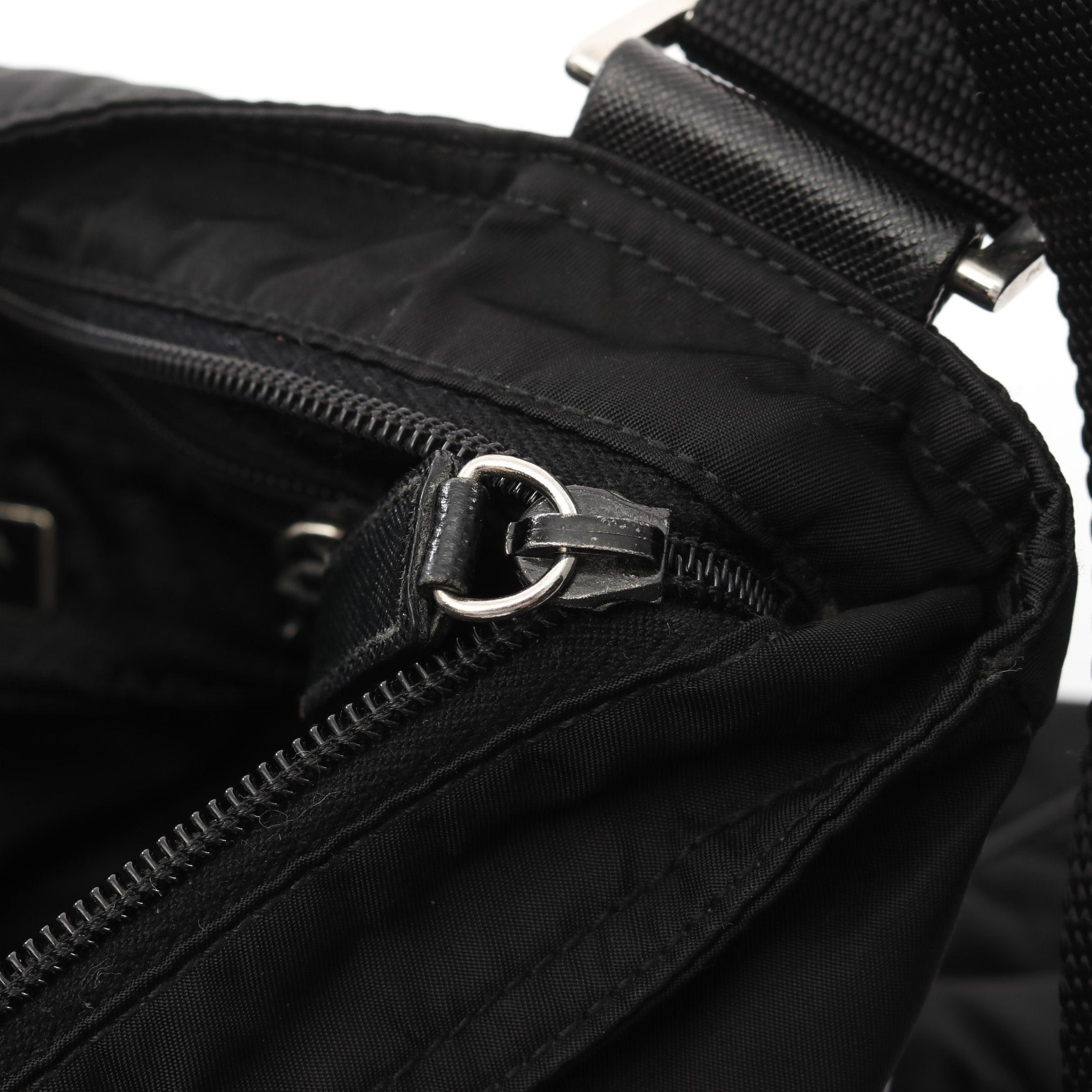 Prada Prada Shoulder Bag Nylon Saffiano Leather Black Prada Logo Plate Size ONE SIZE - 11 Thumbnail