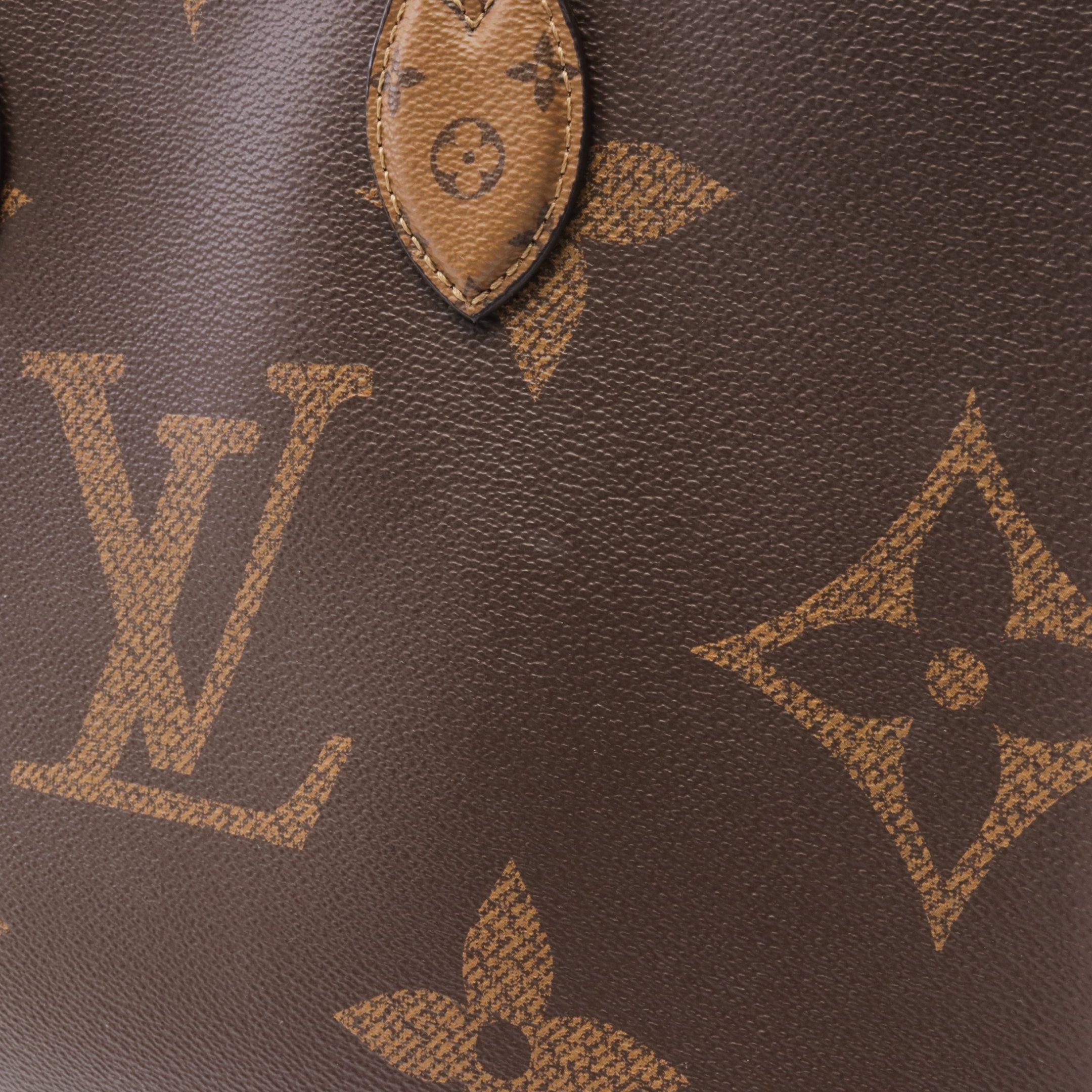 Louis Vuitton Louis Vuitton On-The-Go Mm Monogram Giant Reverse Shoulder Bag Tote Leather Brown Beige Size ONE SIZE - 5 Thumbnail