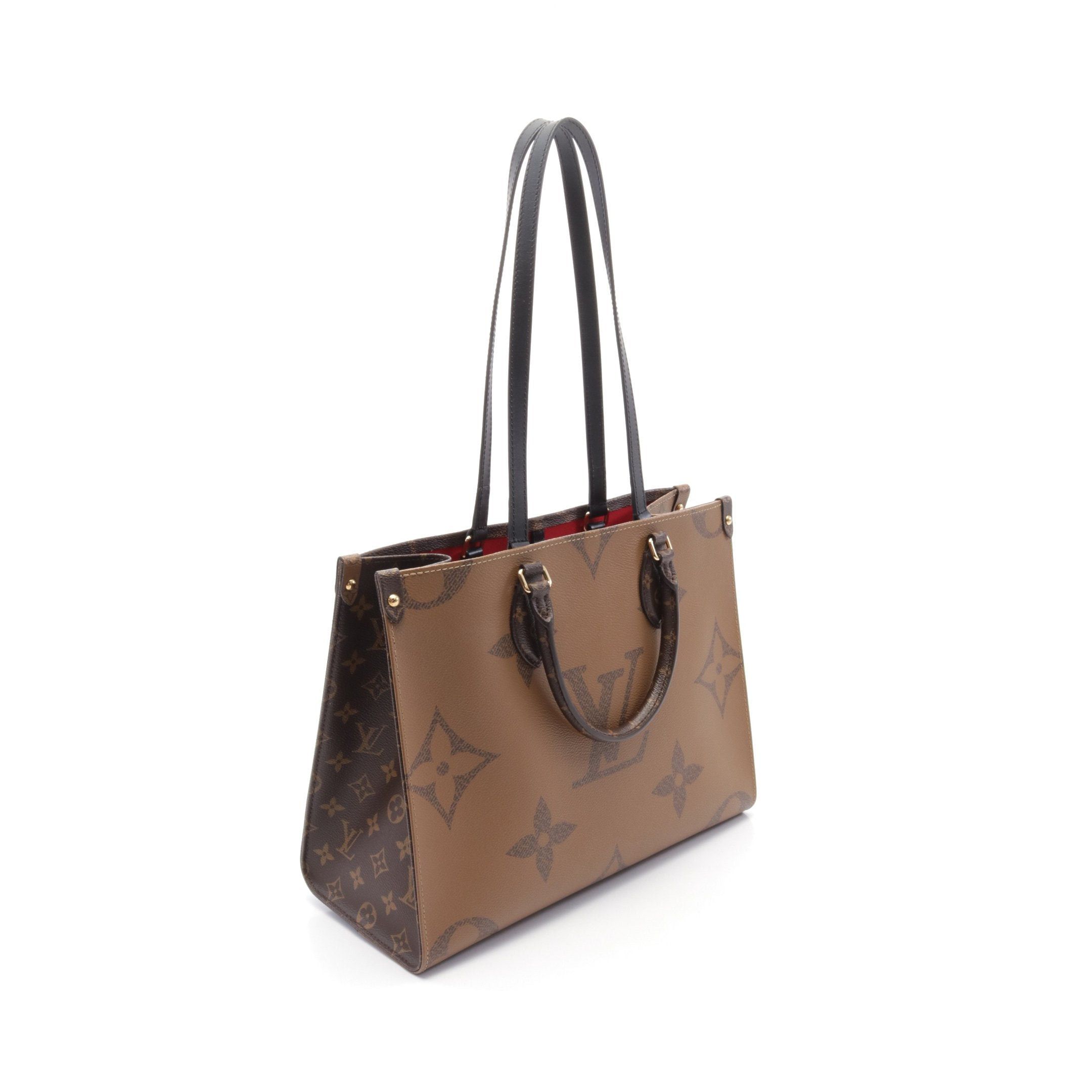Louis Vuitton Louis Vuitton On-The-Go Mm Monogram Giant Reverse Shoulder Bag Tote Leather Brown Beige Size ONE SIZE - 2 Thumbnail