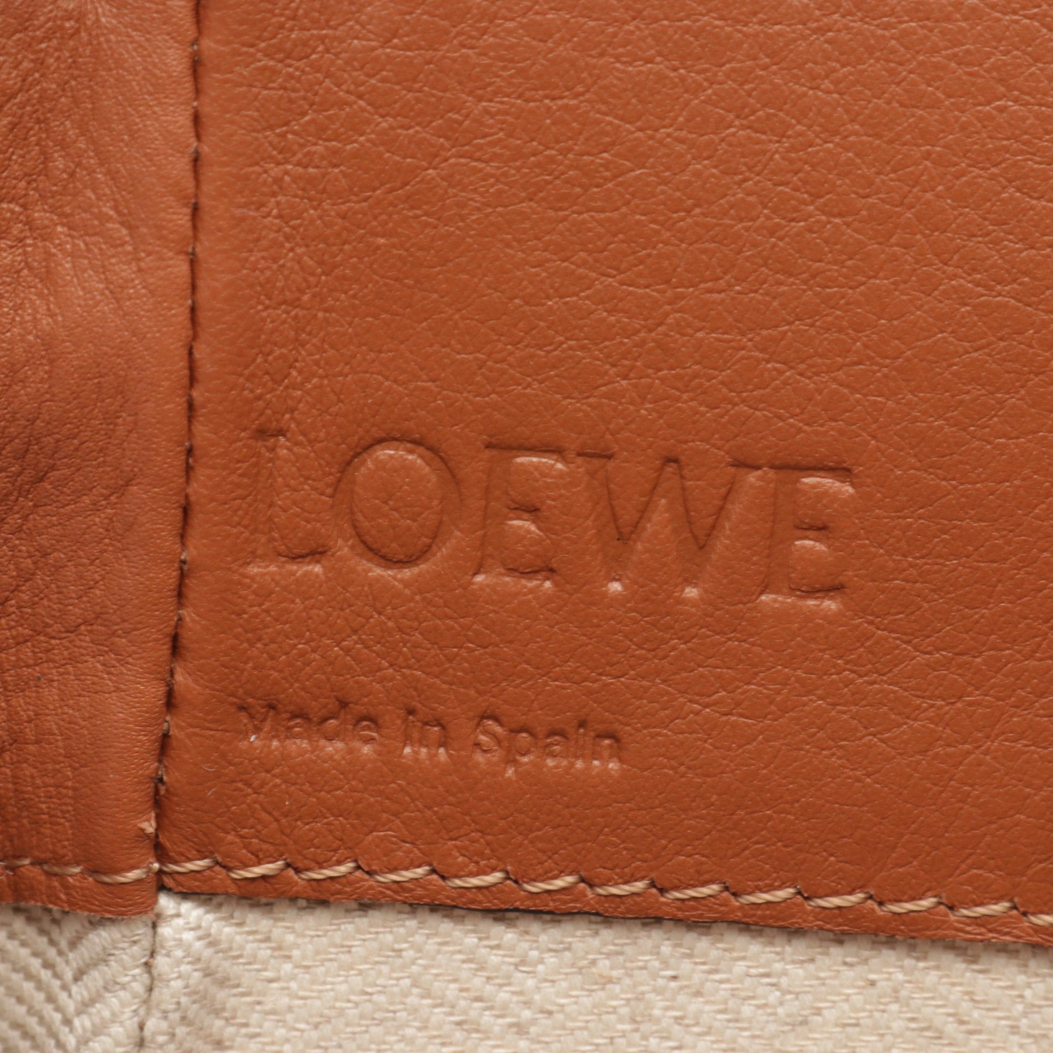 Loewe Loewe Hammock Mini Handbag Leather Canvas Brown Beige Size ONE SIZE - 4 Thumbnail