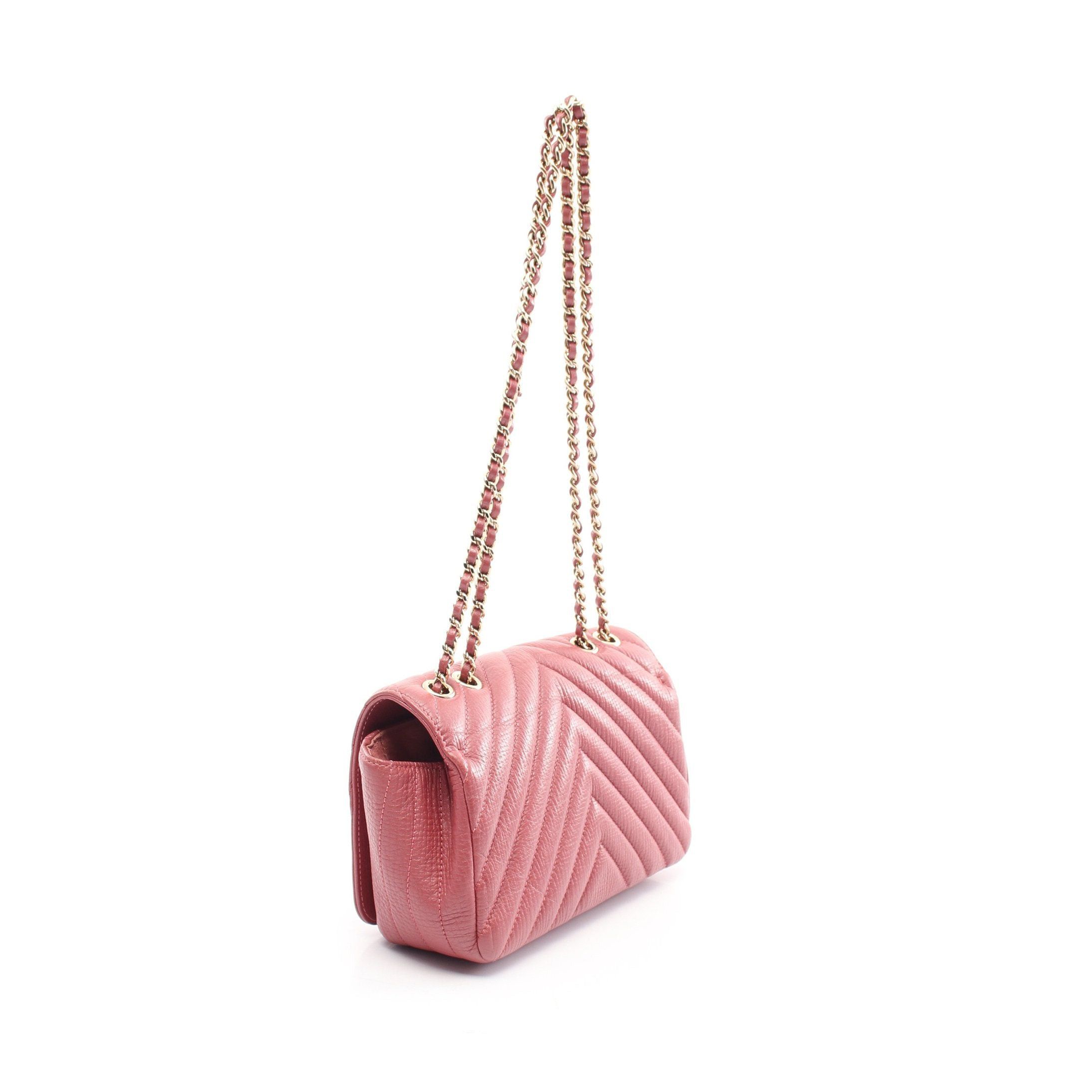 Chanel Chanel Double Chain Shoulder Bag Leather Pink Brown Gold Hardware Size ONE SIZE - 2 Thumbnail
