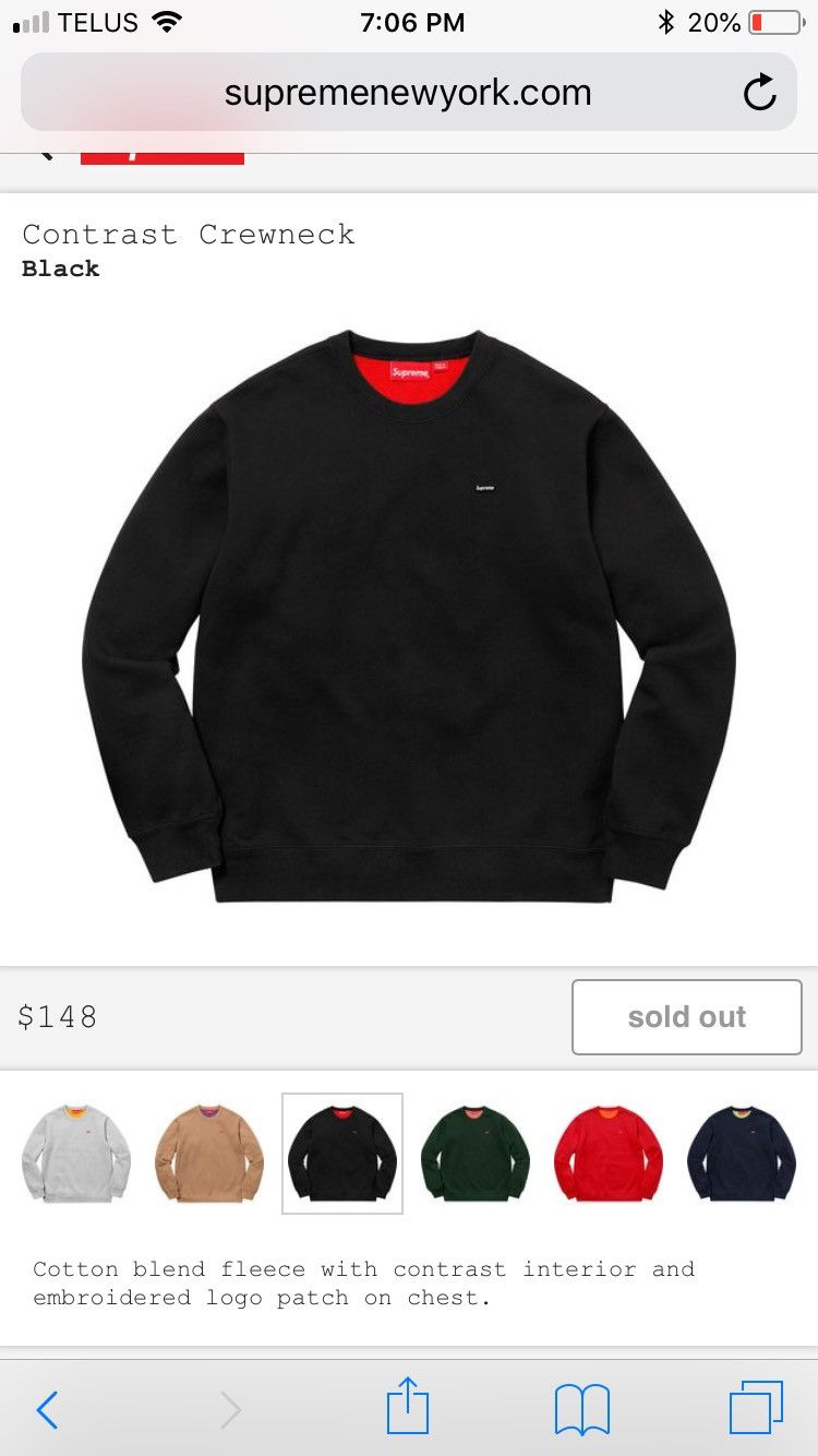 Contrast Crewneck - Black