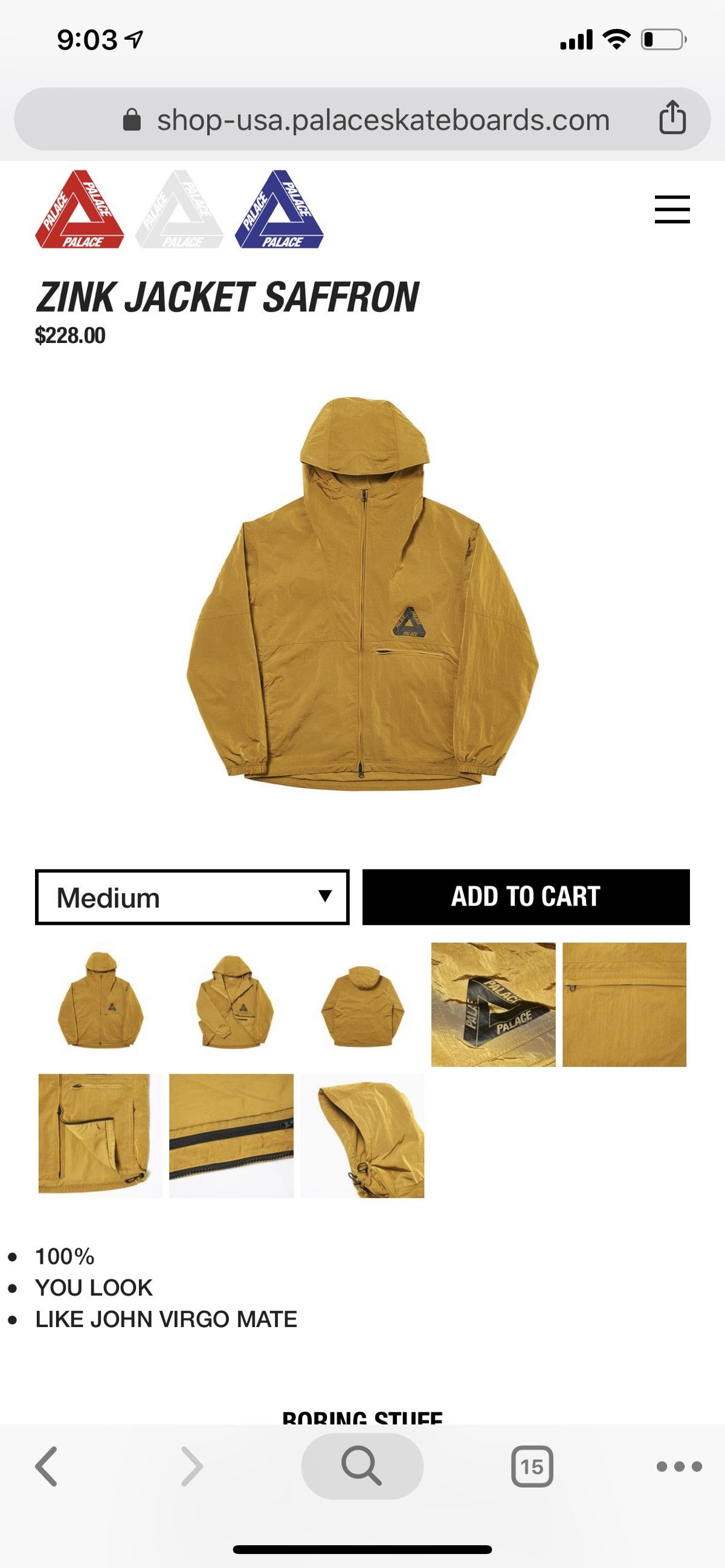 Palace Zink Jacket | Grailed