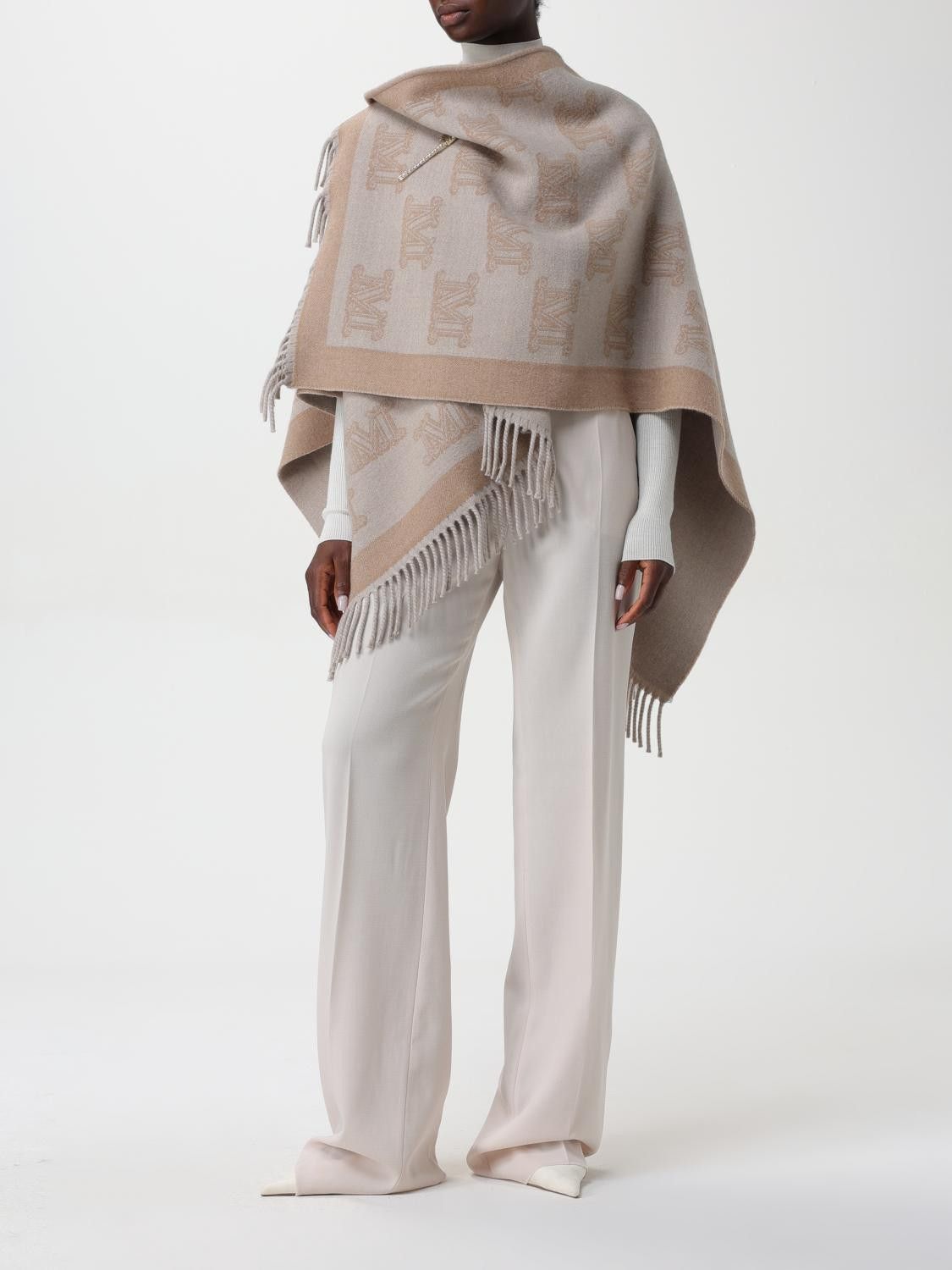 Max Mara Max Mara Cape Woman Sand Size ONE SIZE - 2 Thumbnail