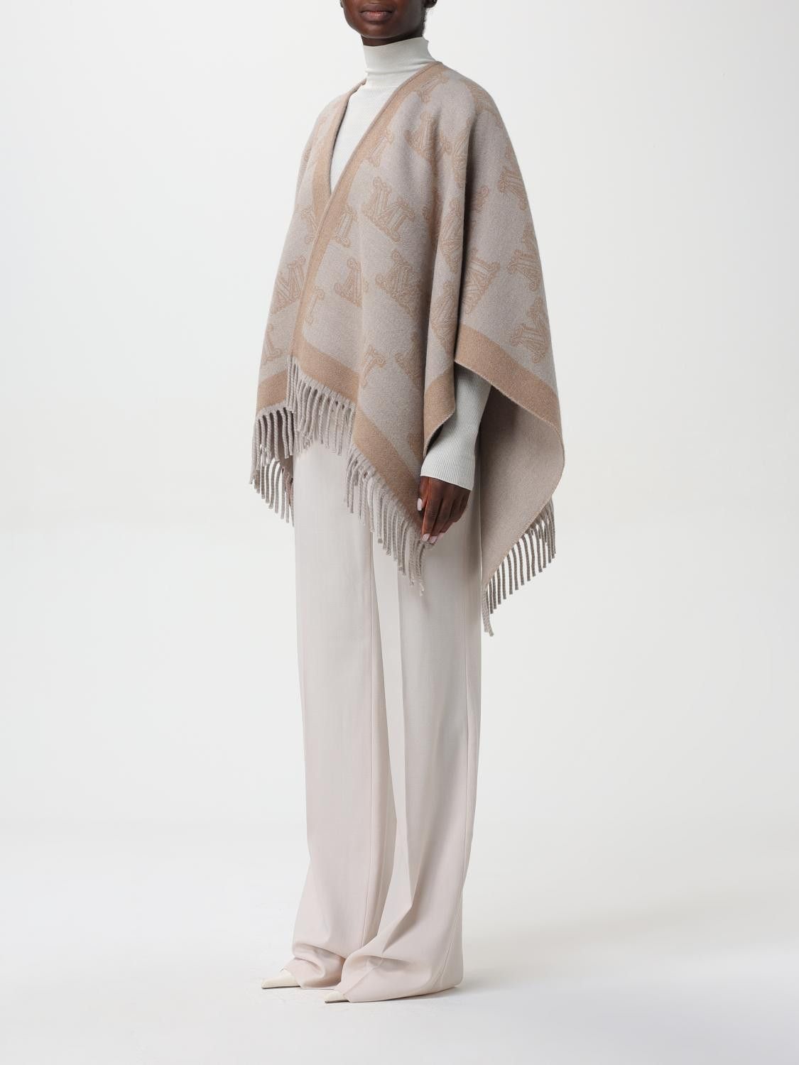 Max Mara Max Mara Cape Woman Sand Size ONE SIZE - 4 Thumbnail