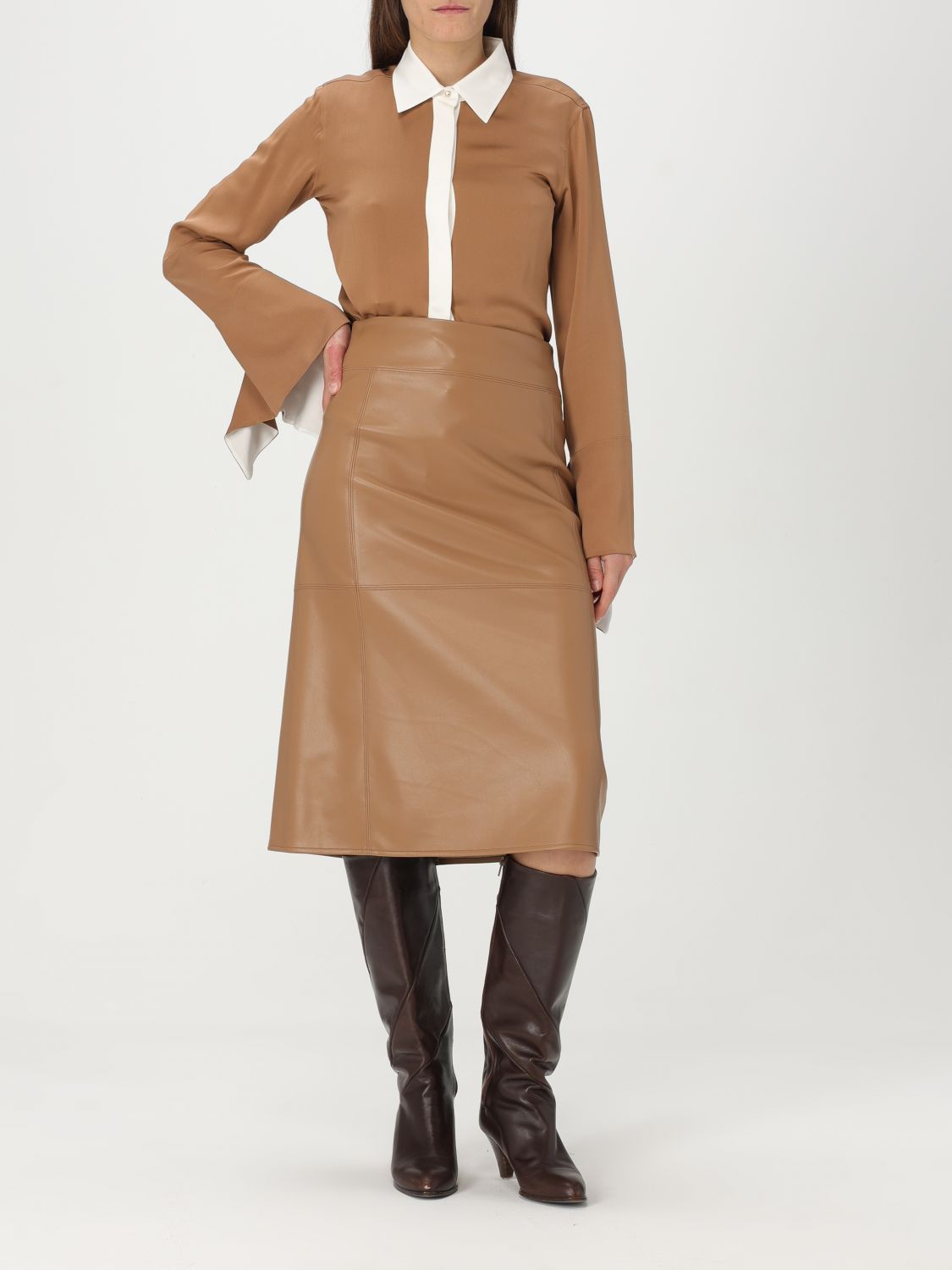 Max Mara Max Mara Shirt Woman Beige Size L / US 10 / IT 46 - 2 Thumbnail