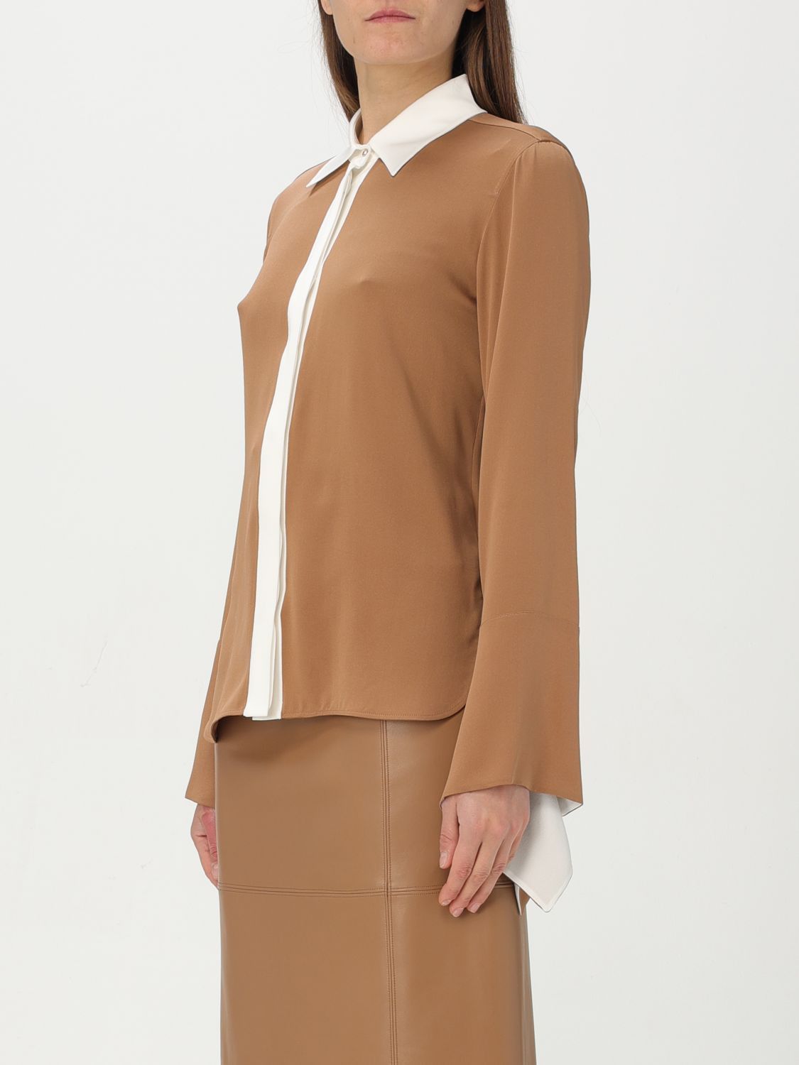 Max Mara Max Mara Shirt Woman Beige Size L / US 10 / IT 46 - 4 Thumbnail