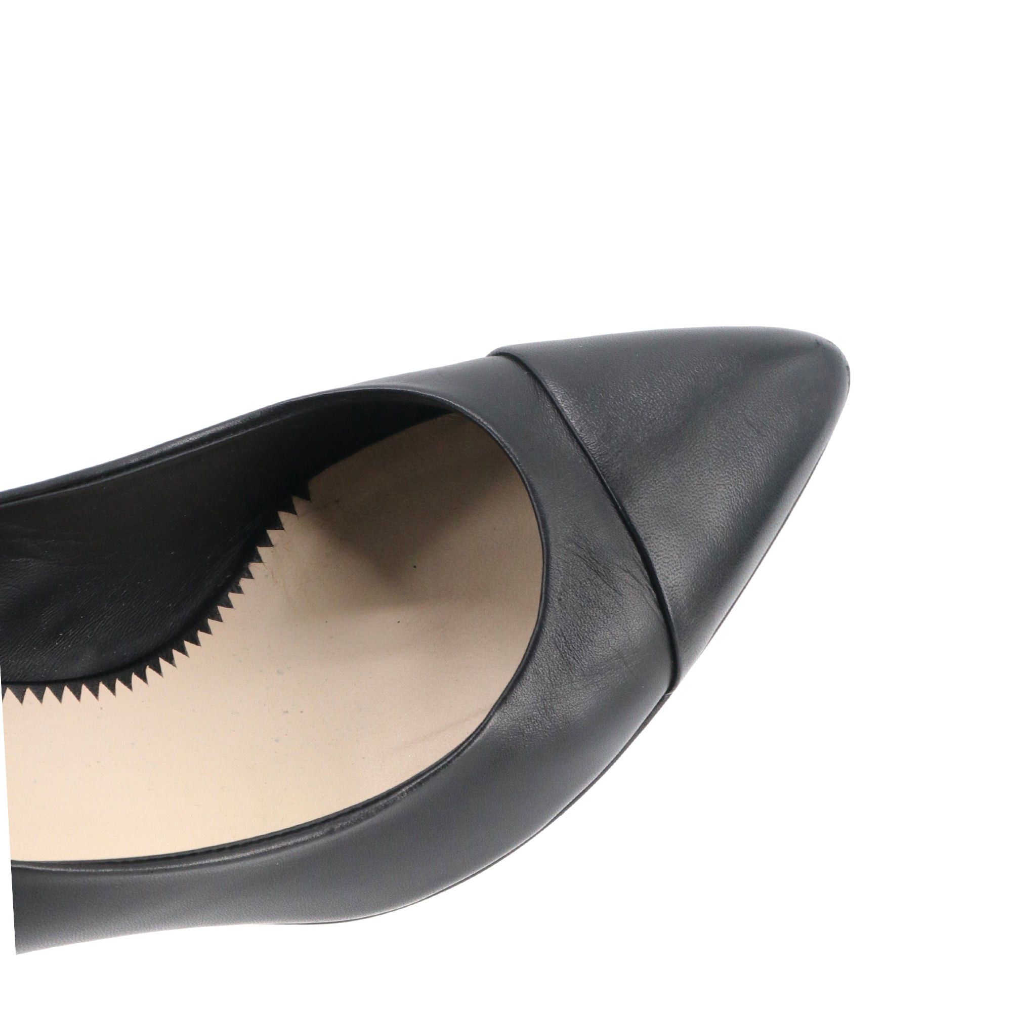 Chanel CHANEL - Chanel black leather pumps (size 37) Size US 6 / IT 36 - 4 Thumbnail