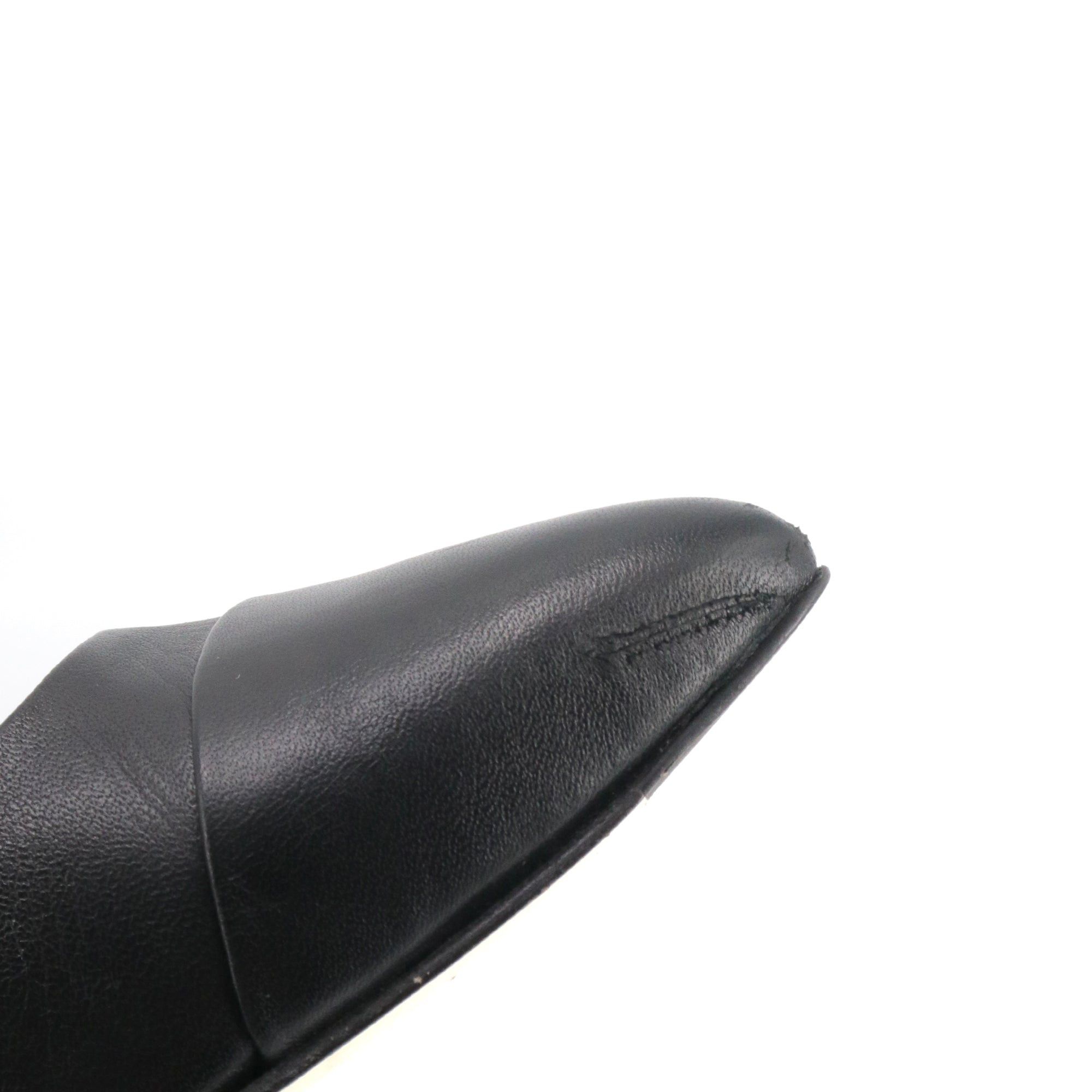 Chanel CHANEL - Chanel black leather pumps (size 37) Size US 6 / IT 36 - 6 Thumbnail