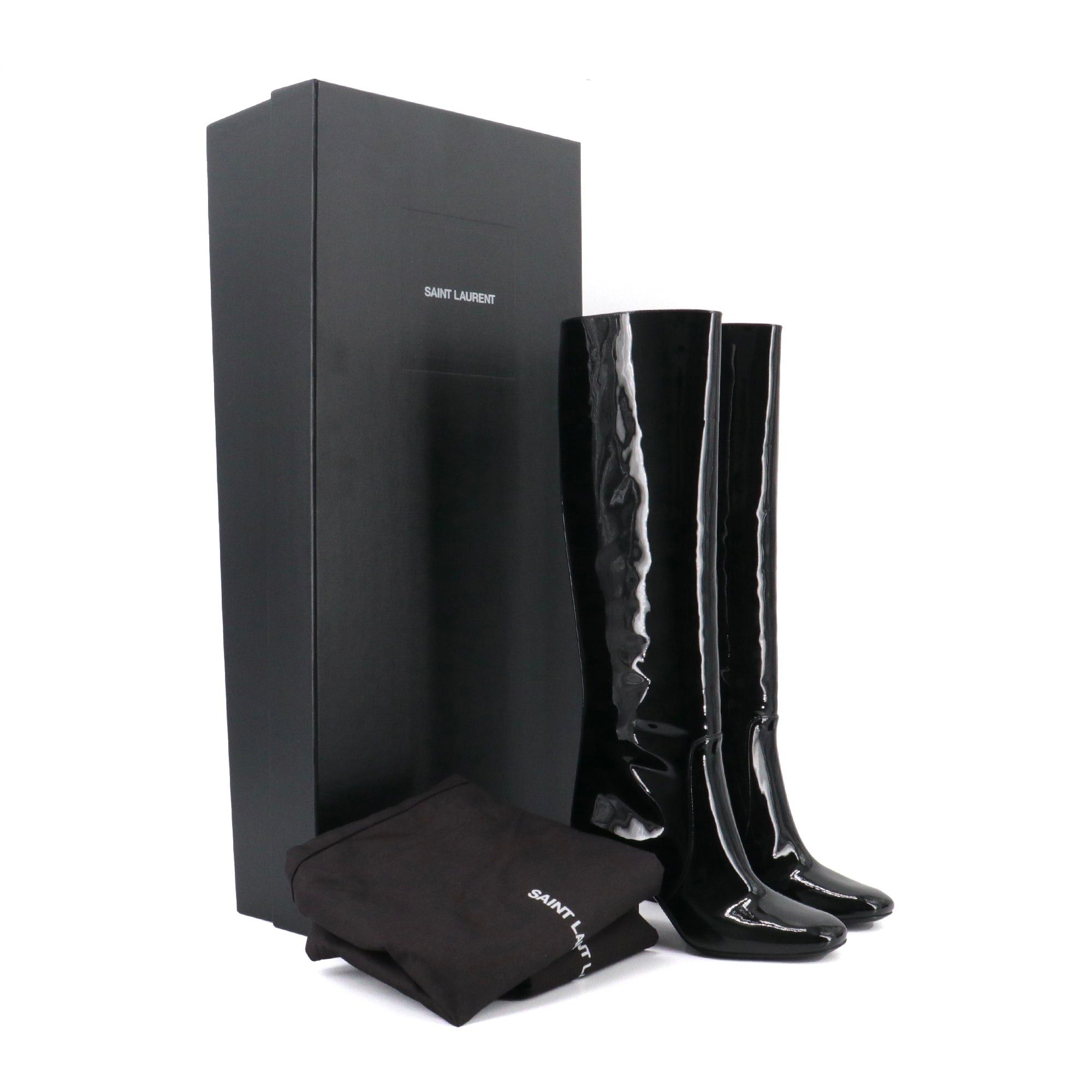 Saint Laurent Paris SAINT LAURENT - Saint Laurent boots in black patent leather (T37) Size US 6 / IT 36 - 7 Thumbnail