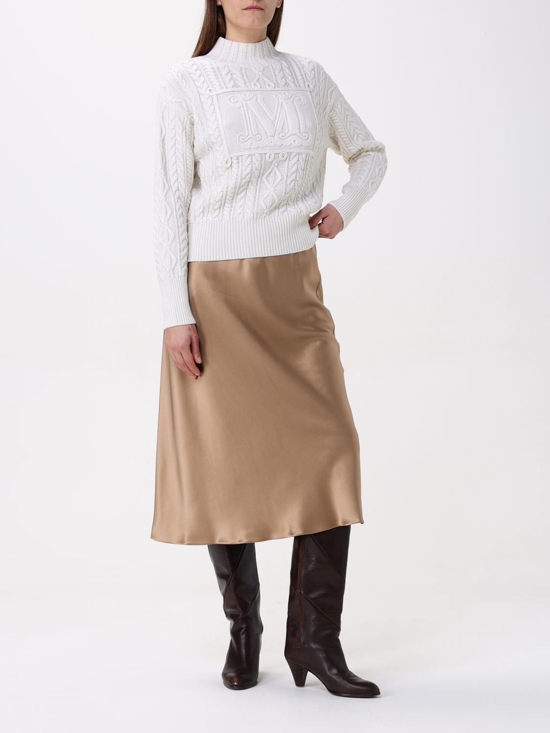 Max Mara Max Mara Sweater Woman White Size L / US 10 / IT 46 - 2 Thumbnail