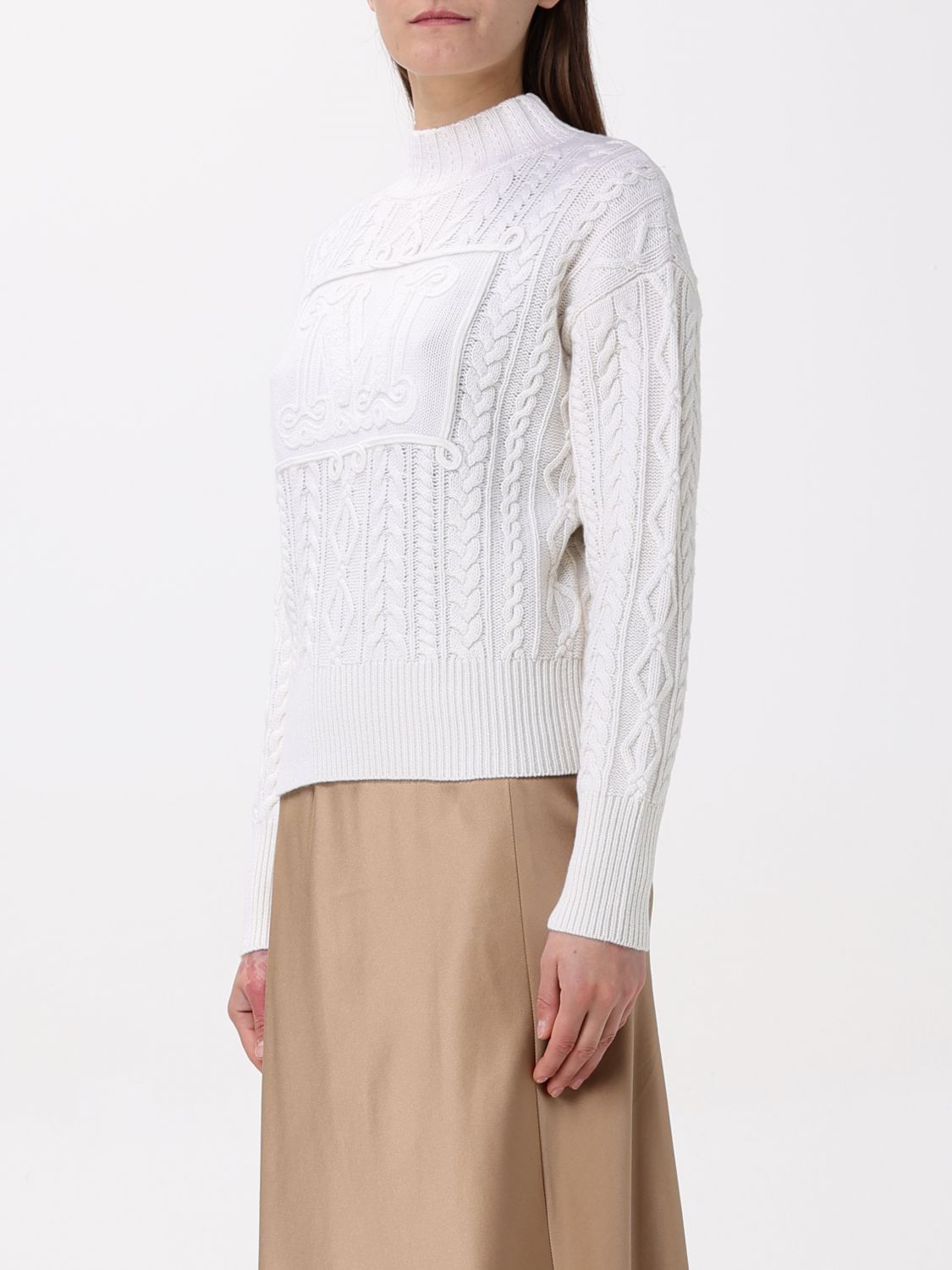 Max Mara Max Mara Sweater Woman White Size M / US 6-8 / IT 42-44 - 4 Thumbnail