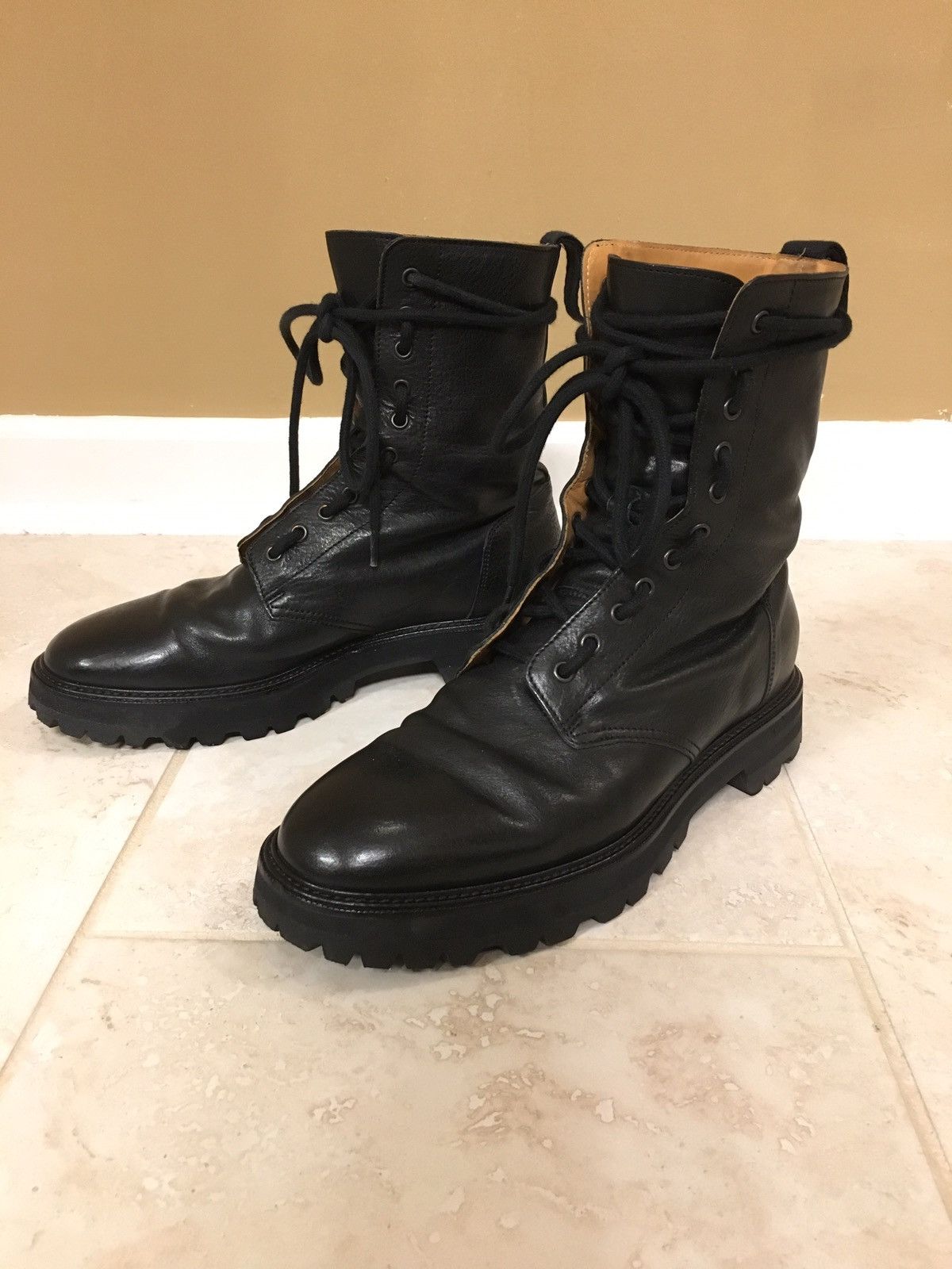 margiela scuffed combat boots